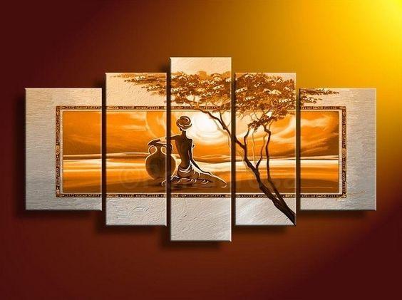 Extra Large Wall Art - African Woman Canvas Painting for Bedroom Decor | Buy Modern Art Online | Perfect for Living Room, Office & Home Staging