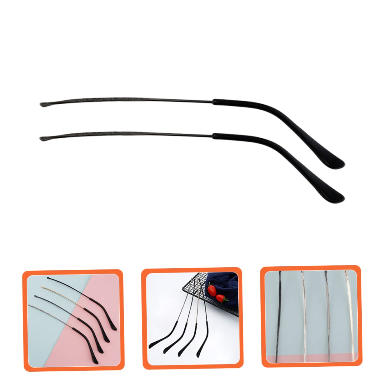 GLEAVI 3 Pairs Glasses Temple Tips - Metal Non-Slip Replacement Ends for Eyeglasses & Sunglasses Frames - Perfect for Reading, Driving, and Outdoor Activities