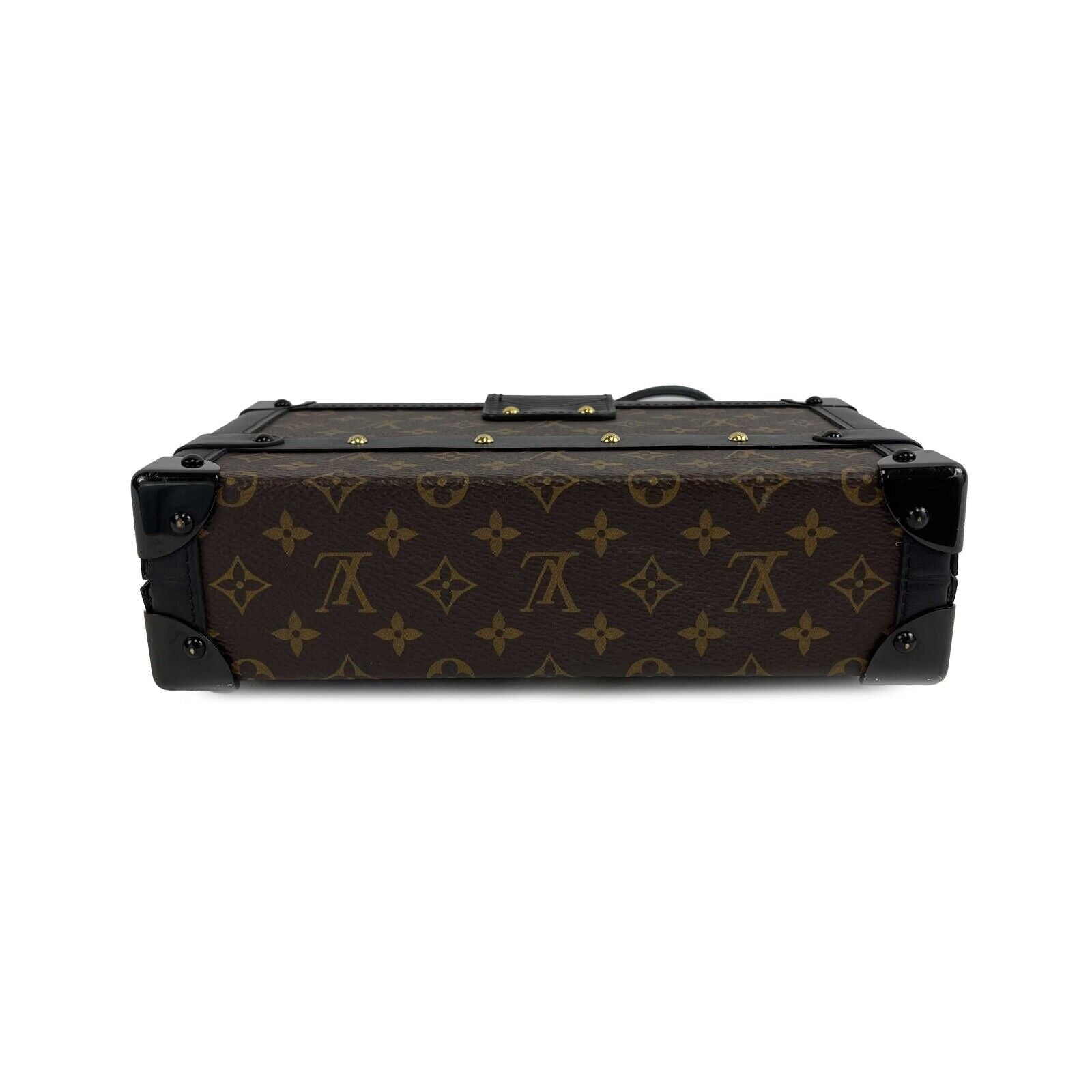 Louis Vuitton LV M45943 Petite Malle Small Hard Case Crossbody Bag - Brown & Black Luxury Shoulder Bag for Women | Perfect for Evening Events, Travel & Daily Use