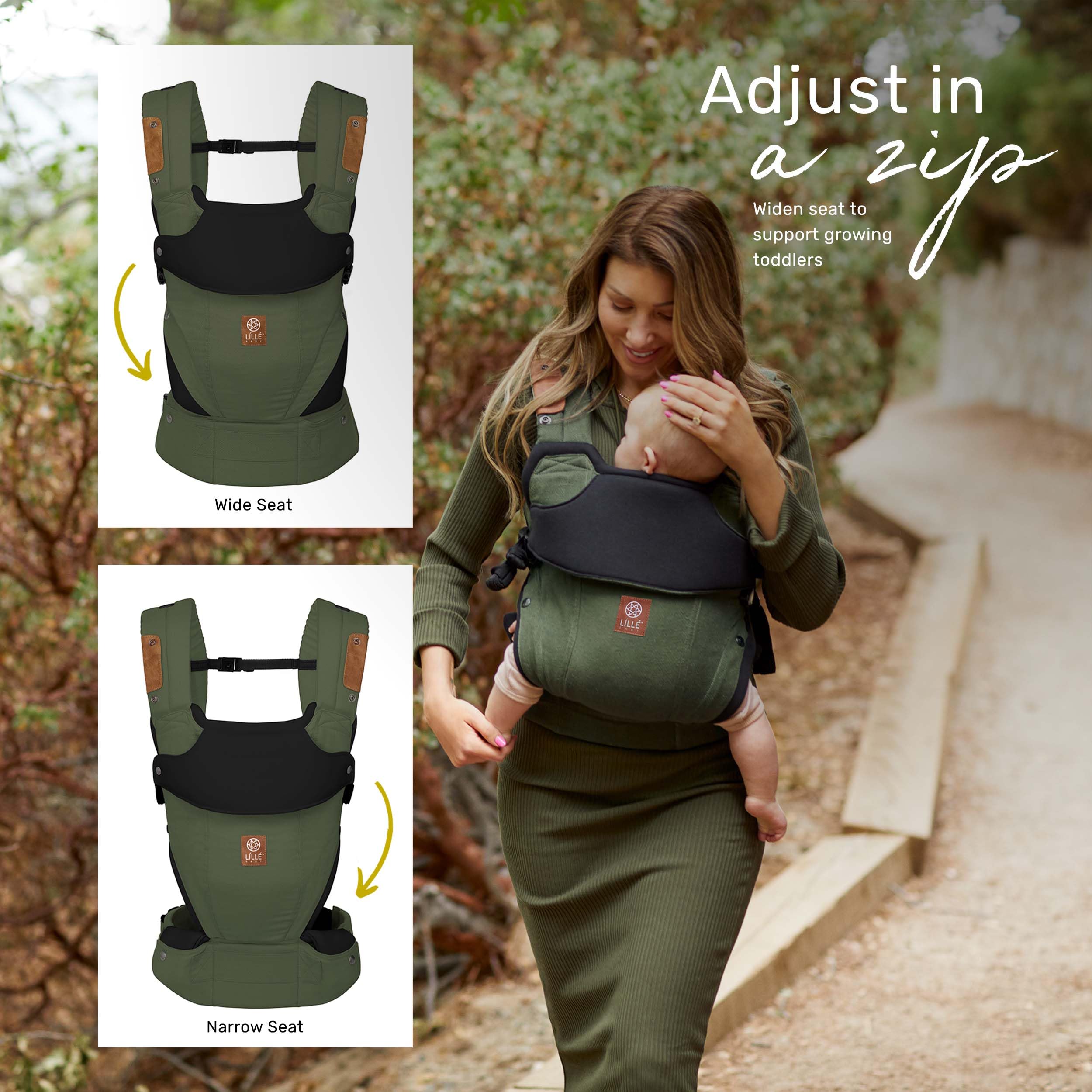 Lillebaby Elevate Ergonomic 6-in-1 Baby Carrier for Newborn to Toddler (7-45 lbs) - 360° Adjustable, Lumbar Support, Inward & Outward Facing - Includes Tote Bag & Head Pillow - Perfect for Hands-Free Parenting, Shopping & Outdoor Adventures (Olive Green)