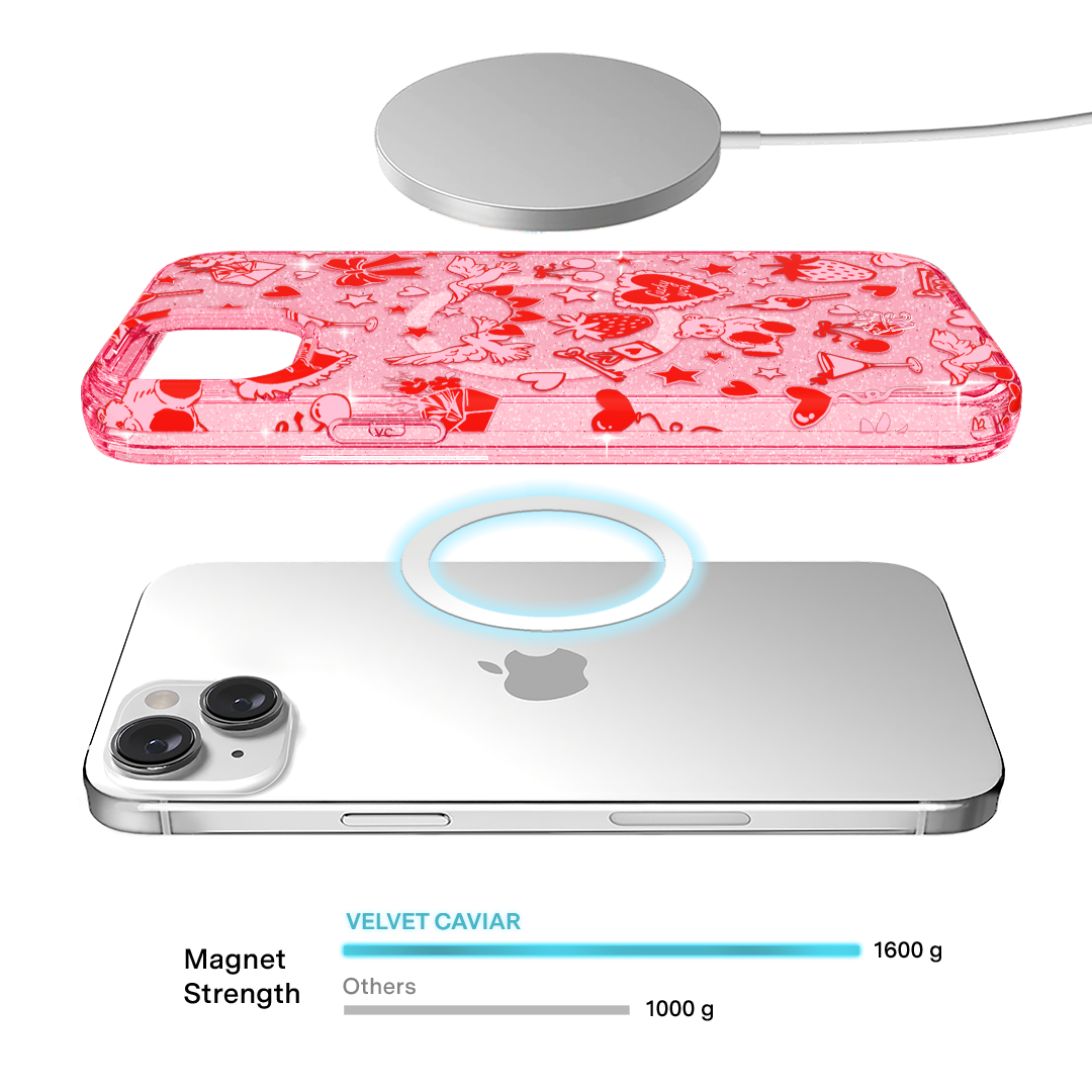 Be Mine Glitter iPhone Case - Sparkly Protective Phone Cover for iPhone 13/14/15 - Perfect for Valentine's Day, Parties & Everyday Glam