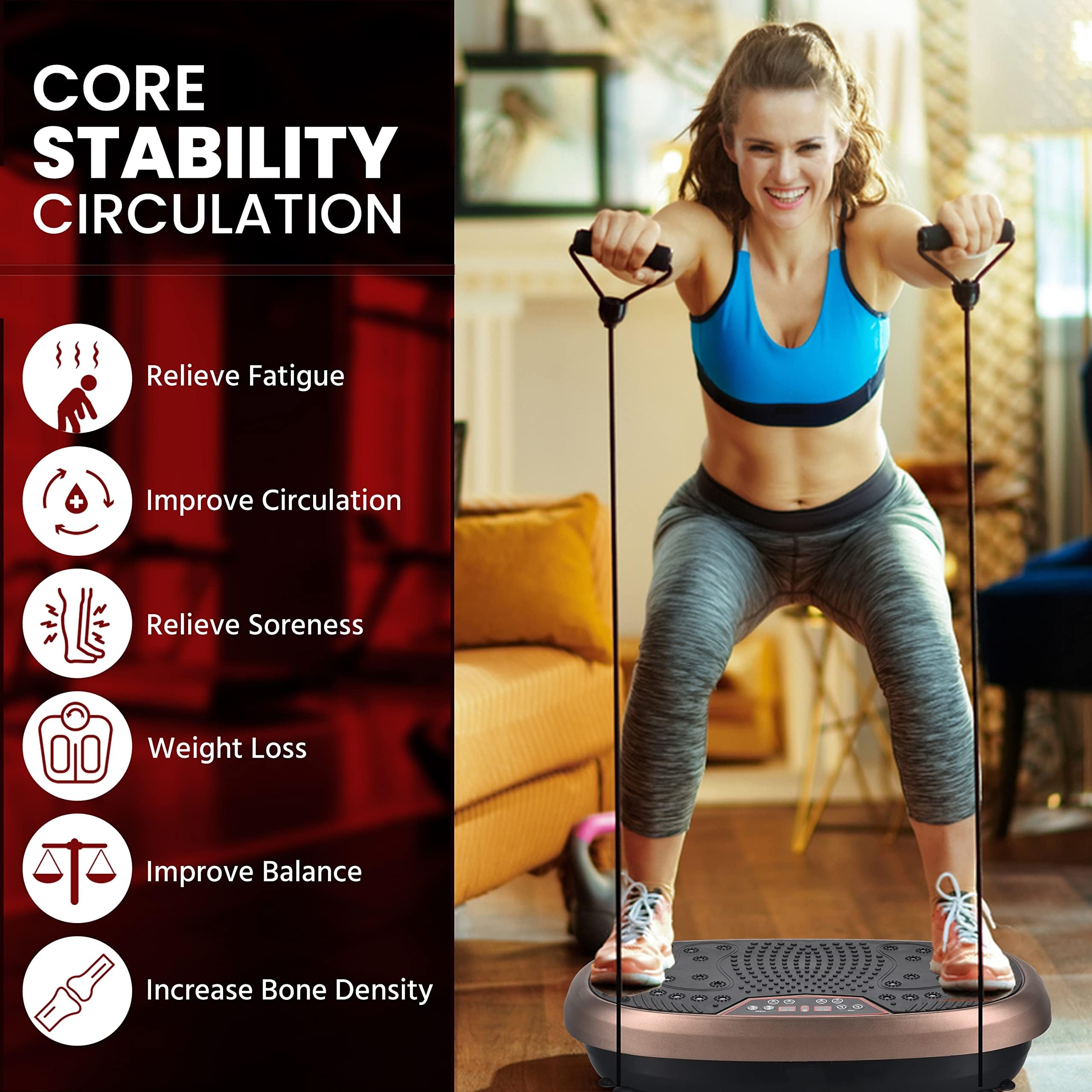 EILISON FitMax 3D XL Vibration Plate Exercise Machine - Whole Body Workout Platform with Resistance Bands for Weight Loss, Toning & Recovery - Ideal for Home Gym, Lymphatic Drainage & Fitness Enthusiasts
