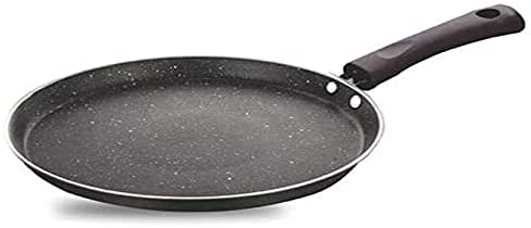 Non Stick Dosa Pan or Roti Tawa - 11.2 Inch Round Griddle for Indian Cooking, 2.6mm Thick Aluminum Base, Black - Perfect for Making Dosas, Rotis, Pancakes & More in Home Kitchen