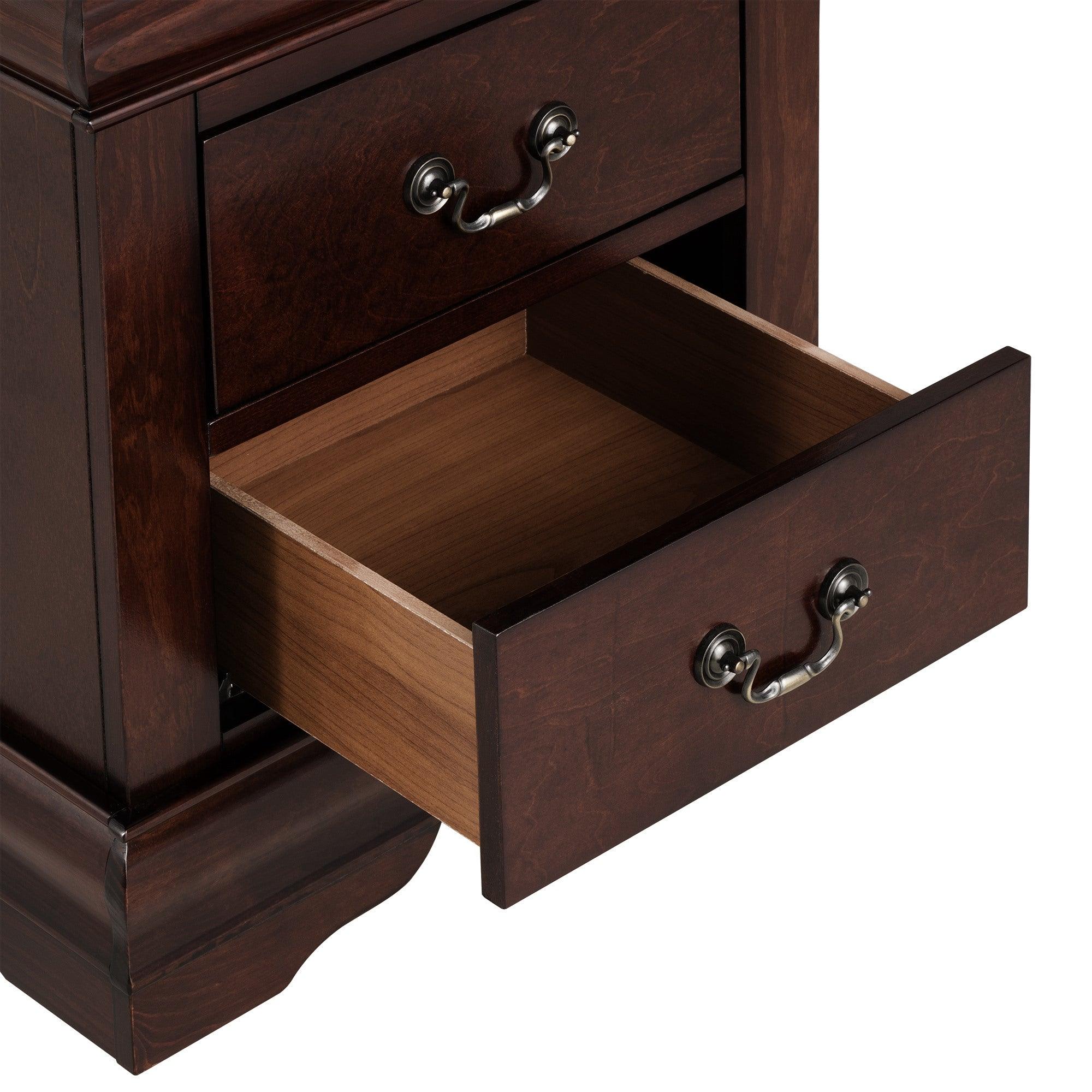 Louis Philippe Night Stand by Furniture of America - Elegant Bedside Table for Bedroom Decor, Storage & Organization