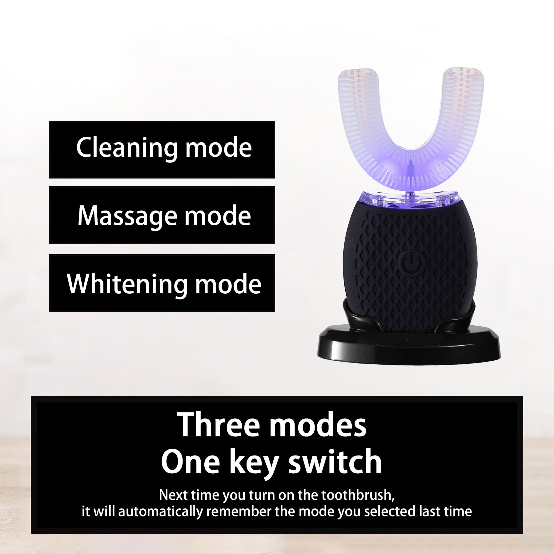Electric Toothbrush for Adults - Automatic Ultrasonic Toothbrush with 30-Second Timer, Wireless Charging, Washable & Travel-Friendly - Perfect for Home & Travel Use (Black, Medium)