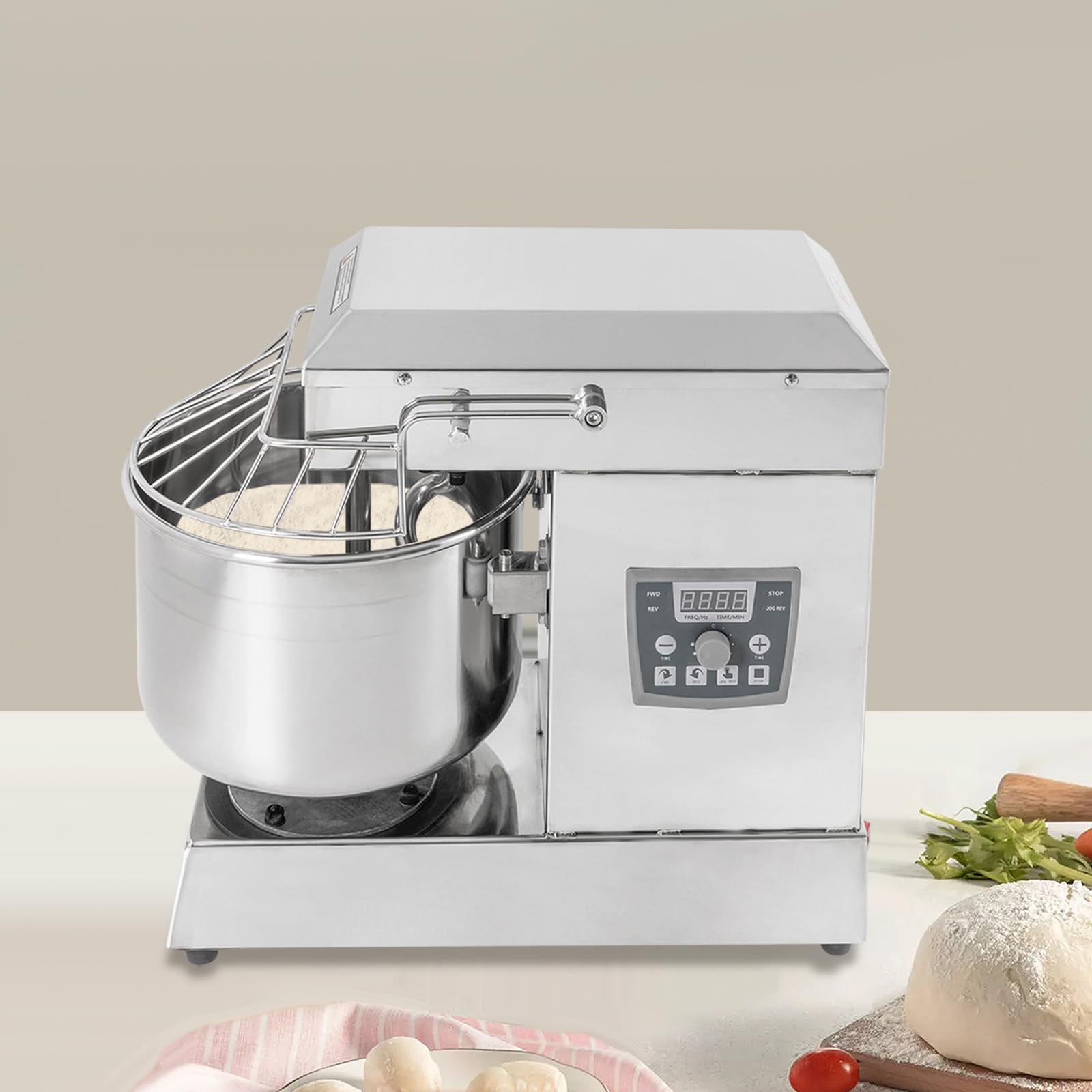 750W Commercial Food Mixer - 12Qt Stainless Steel Dough Kneading Machine for Bread, Pizza & Pastry | Heavy Duty Electric Mixer with Dual Rotating Blades | Perfect for Bakeries, Restaurants & Home Kitchens