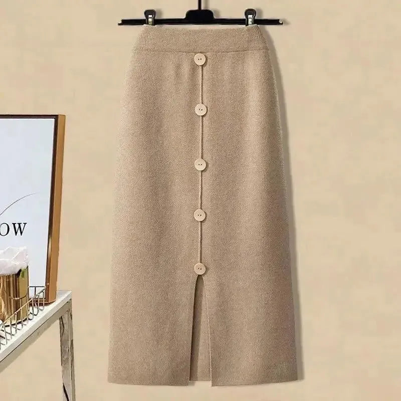 Stylish Women's Casual Wool Skirt Set - 2 Piece Outfit for Fall & Winter | Perfect for Office, Parties & Everyday Wear