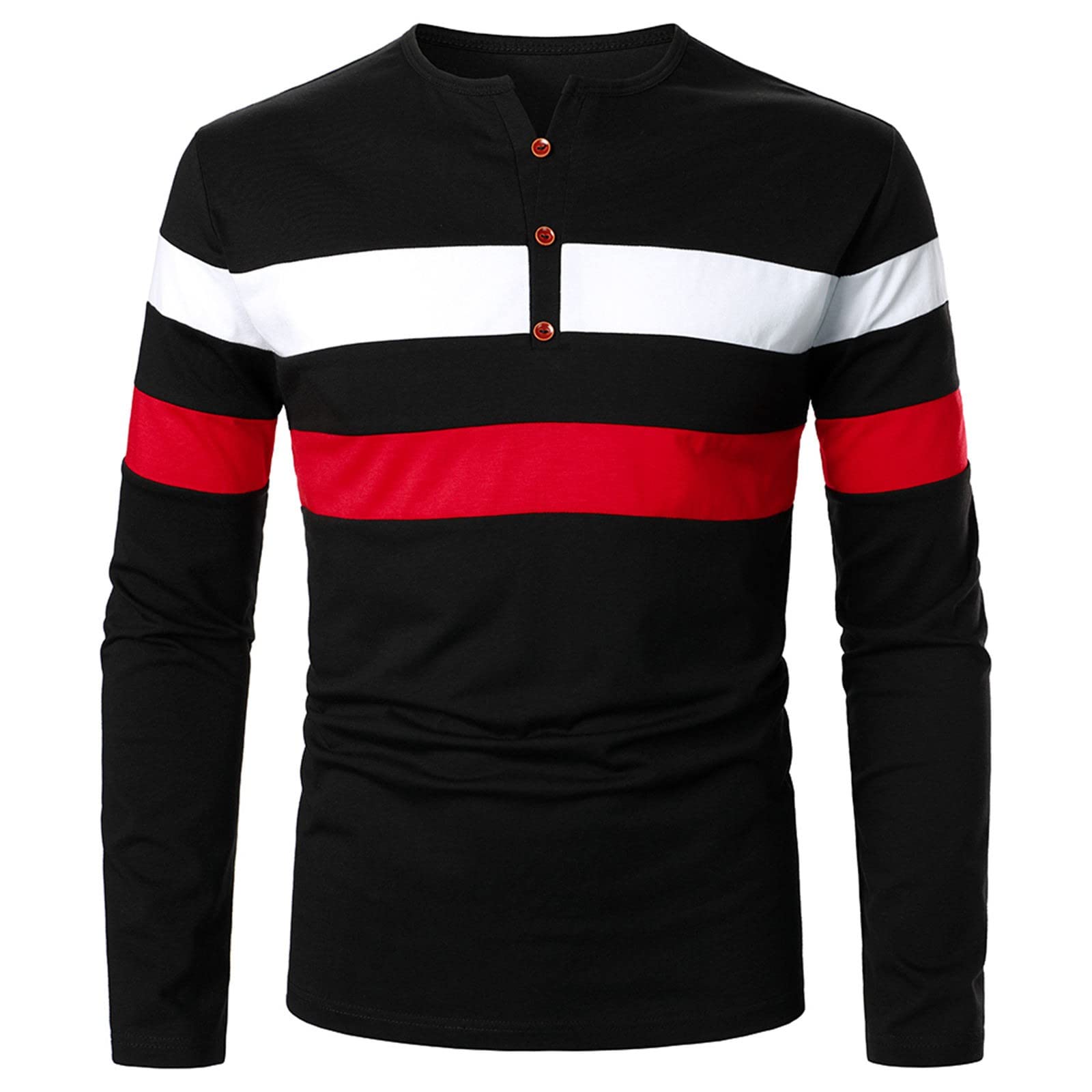 Men's Slim Fit Long Sleeve Polo Shirts - Breathable Athletic Golf Shirt with Stylish Collar Patchwork Design - Perfect for Golf, Casual Wear & Outdoor Activities