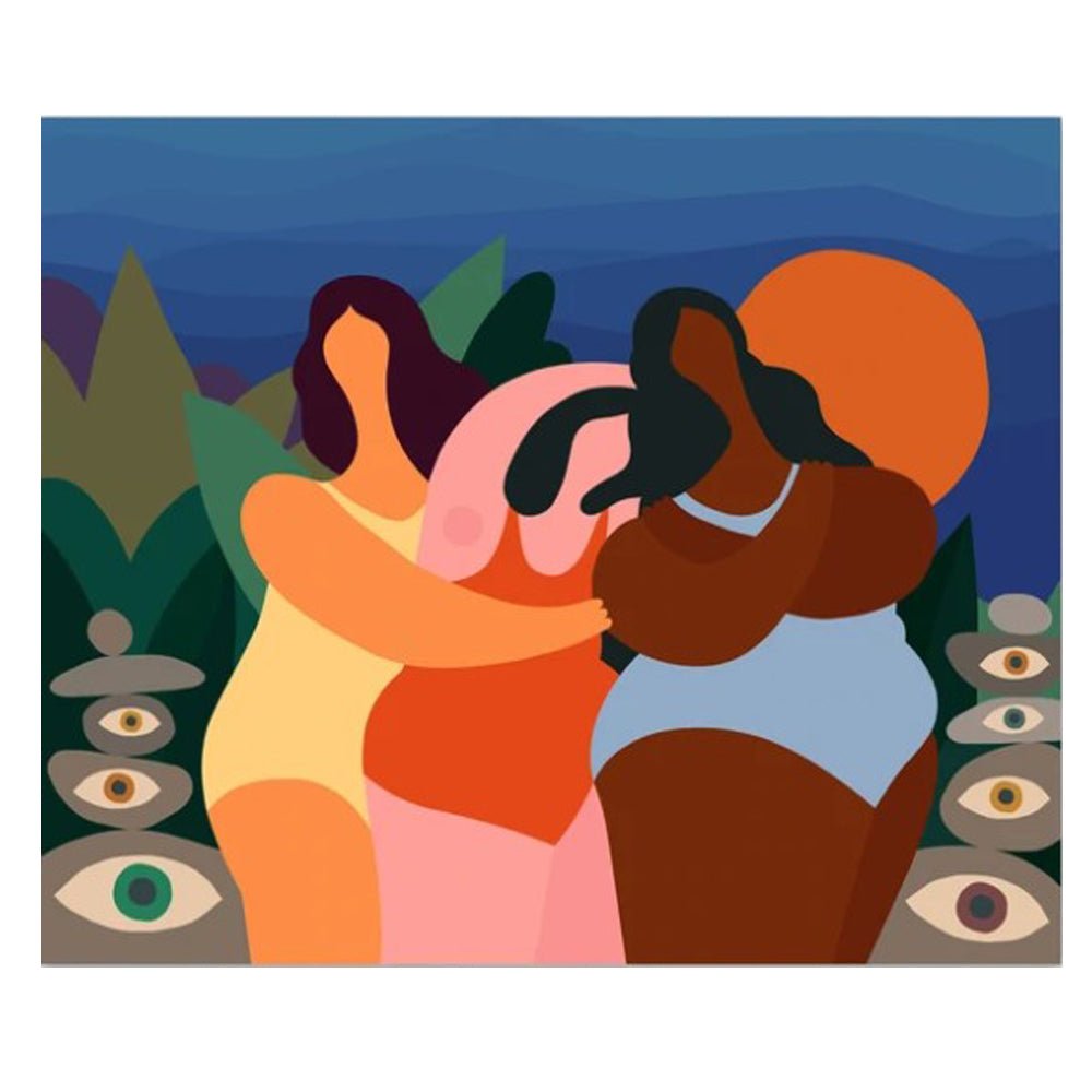 Paint by Numbers Kit - Embrace of the Three Mademoiselles DIY Art for Adults - Perfect for Home Decor, Stress Relief & Gift Giving