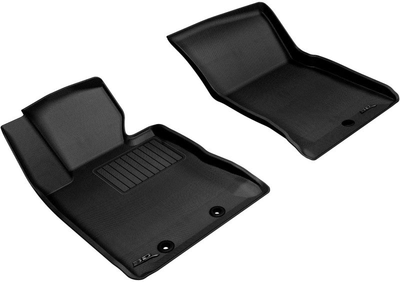 3D MAXpider Custom Fit Floor Mats for 2012-2016 Hyundai Genesis (Kagu 1st Row) - Premium Black All-Weather Car Mats | Perfect for Daily Commuting, Road Trips & Winter Protection
