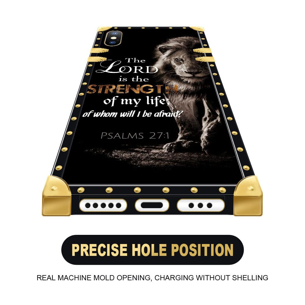 DAIZAG Luxury Bible Scripture Lion iPhone XR Case - Elegant Metal Decorated Soft TPU Cover for Women & Girls, Classic Retro Design | Perfect for Church, Daily Use & Gift Giving