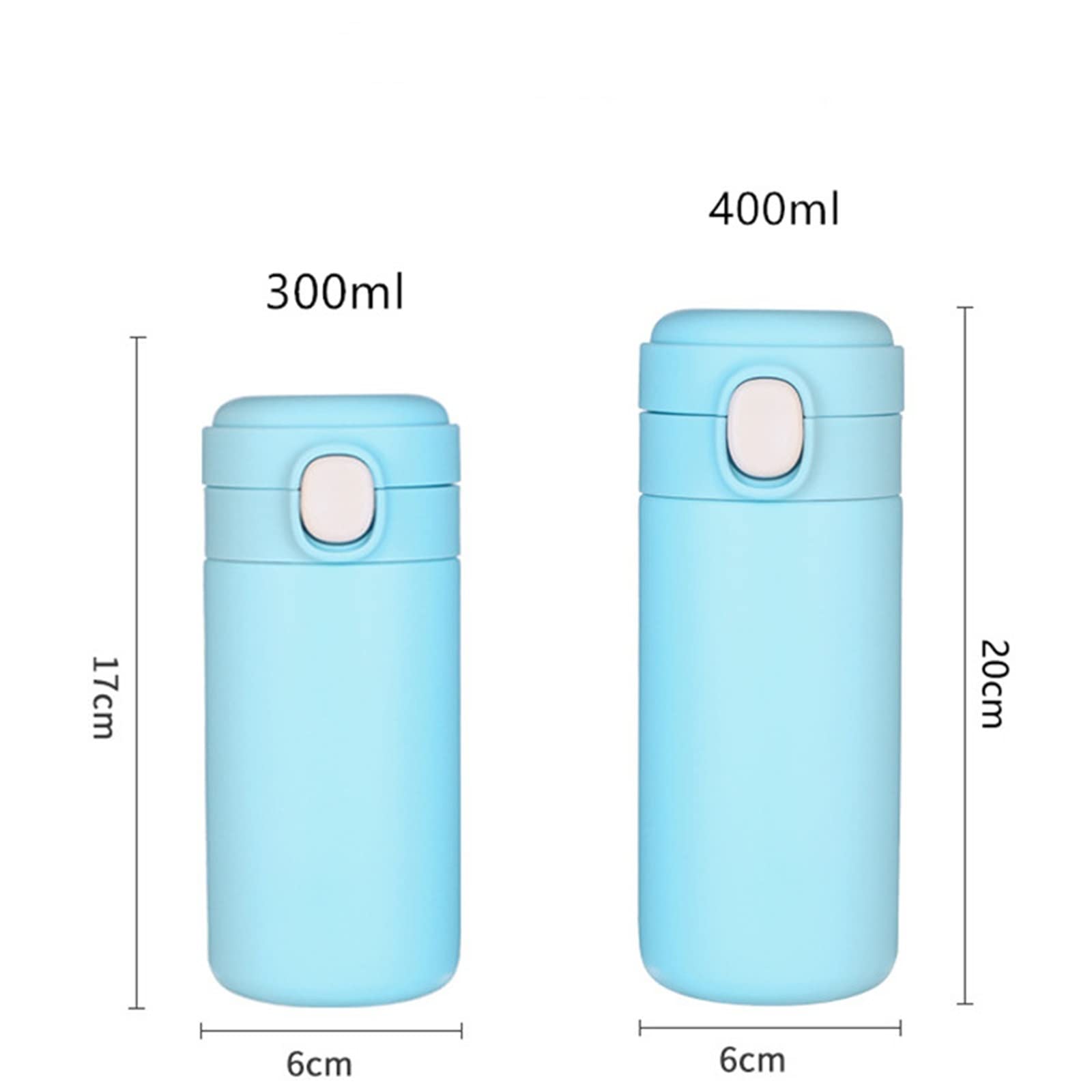 Premium 304 Stainless Steel Insulated Travel Mug - 400ml Vacuum Thermos Coffee Cup with Leakproof Lid, Sky Blue - Perfect for Office, Commuting, Camping & Outdoor Adventures