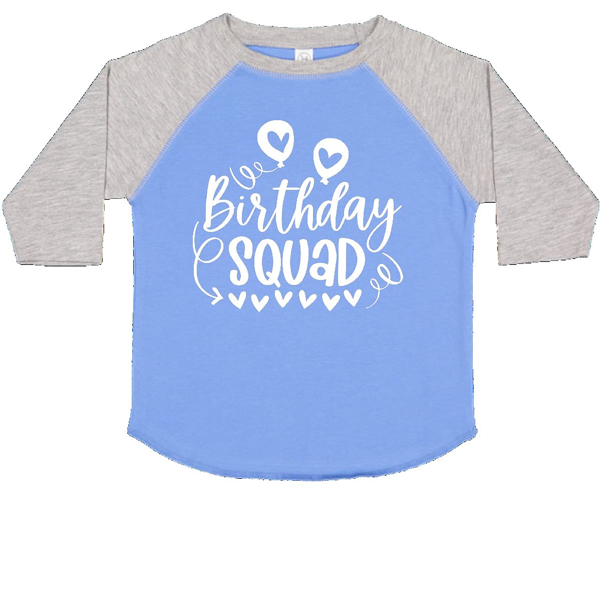 Inktastic Birthday Squad Cute Balloons and Hearts Toddler T-Shirt - Fun Birthday Outfit for Toddlers, Kids Party Wear, Cute Graphic Tee for Boys & Girls