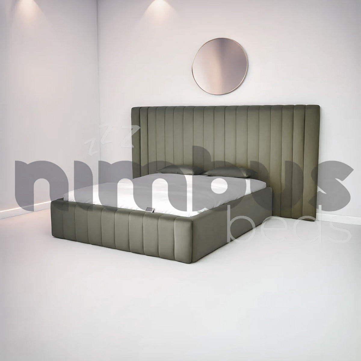 Luxury Louis Bed Frame - Queen Size, Upholstered Platform Bed with Wooden Slats & Noise-Free Support - Perfect for Master Bedroom, Guest Room, or Apartment