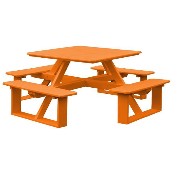 44 Inch Square Recycled Plastic Walk-In Table - Eco-Friendly & Durable for Outdoor Dining, Picnics, and Events