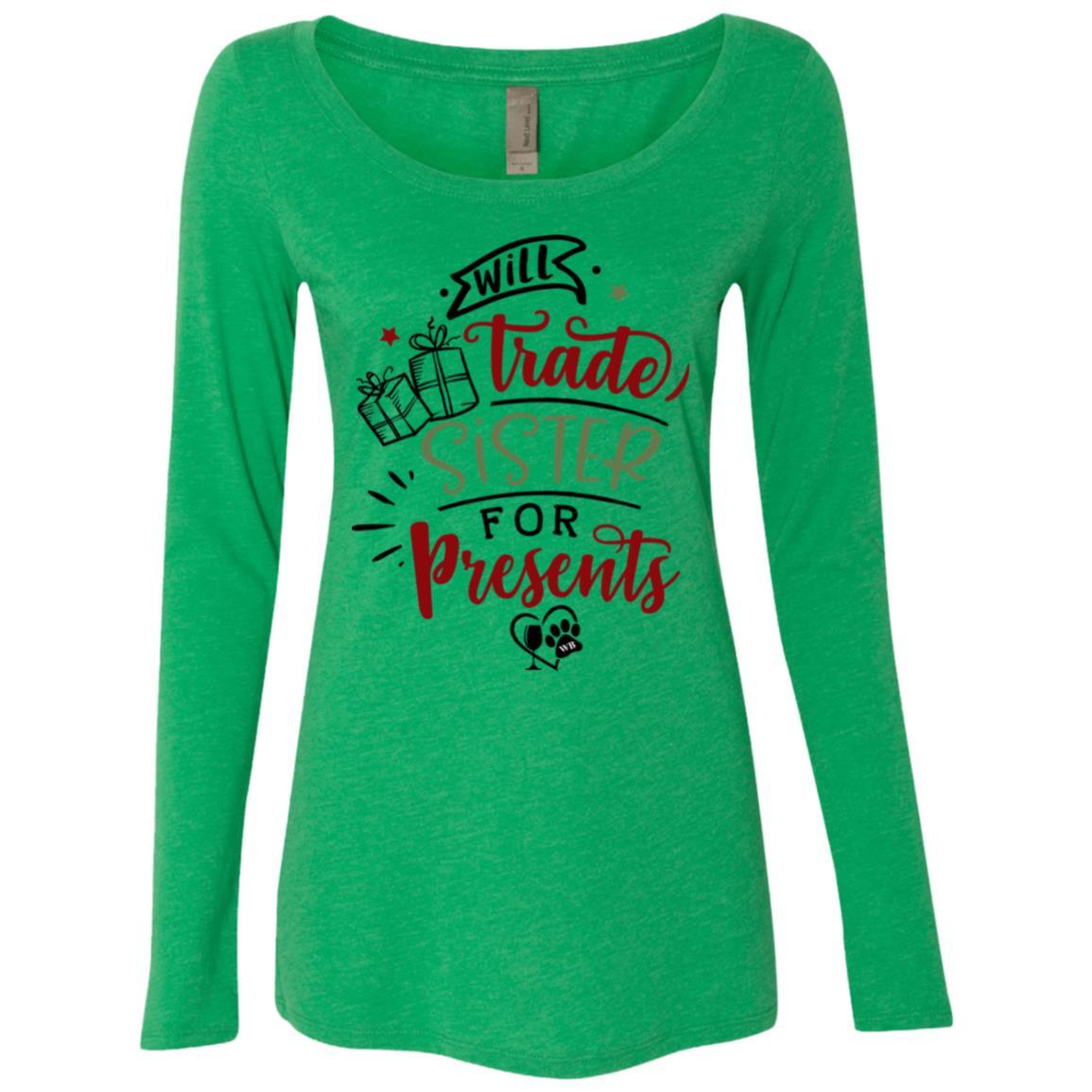 WineyBitches.Co Women's Tri-Blend Long Sleeve Scoop Neck T-Shirt - Soft Casual Tee for Everyday Wear, Lounge & Date Nights