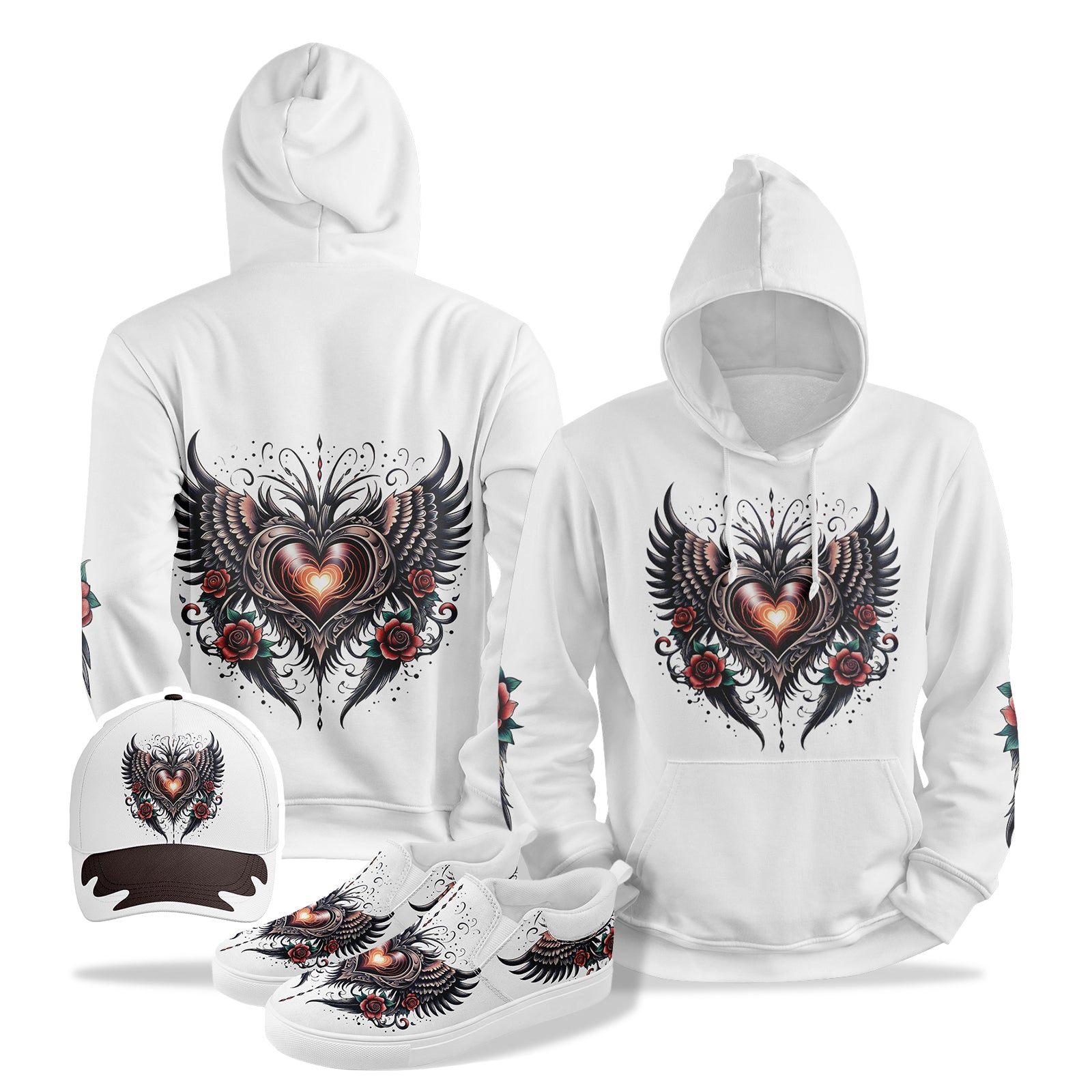 Personalized Hoodie, Hat & Shoes Combo - Custom Printed Apparel Set for Men & Women - Perfect for Gifts, Sports & Streetwear Fashion