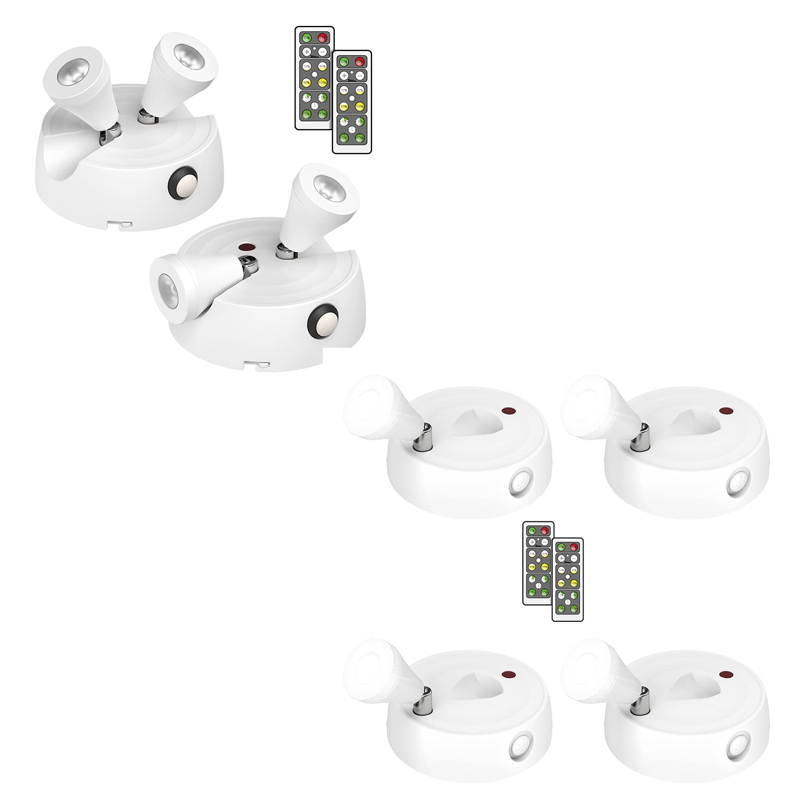 Olafus 4 Battery Spotlight & 2 Painting Lights - Battery Operated LED Art Lights for Picture Decorations - Perfect for Home Gallery, Art Studio & Wall Display Lighting