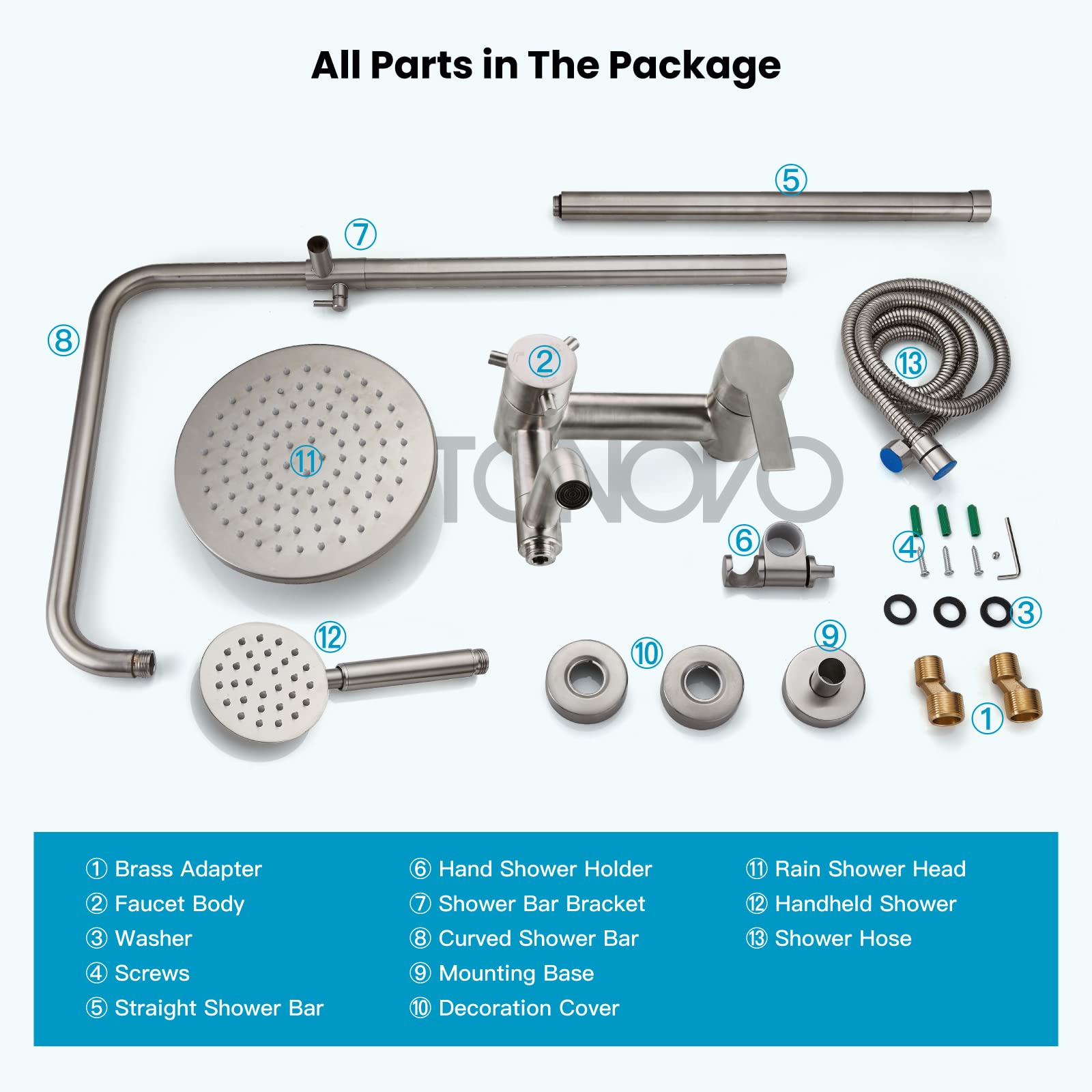 Premium Brushed Nickel SUS 304 8