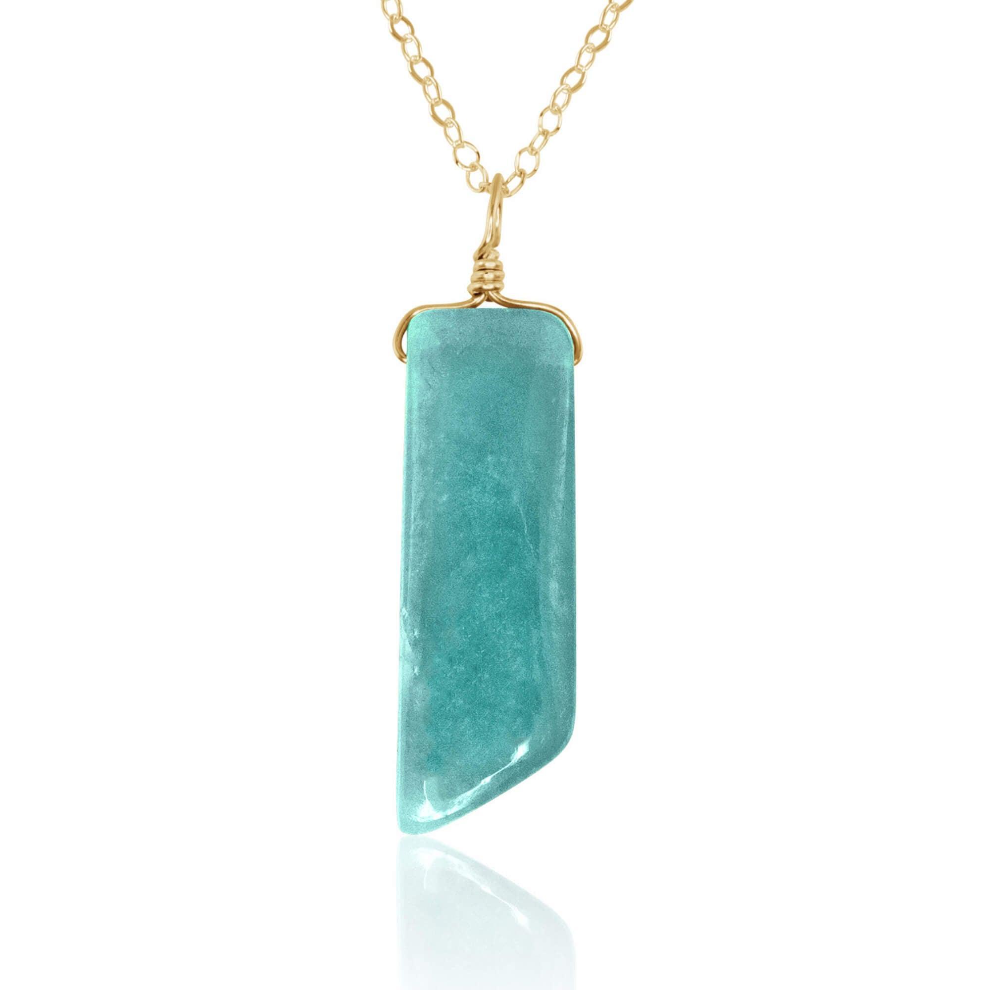 Natural Amazonite Crystal Necklace - Smooth Green Gemstone Pendant for Healing & Protection | Spiritual Jewelry for Meditation, Yoga & Energy Work
