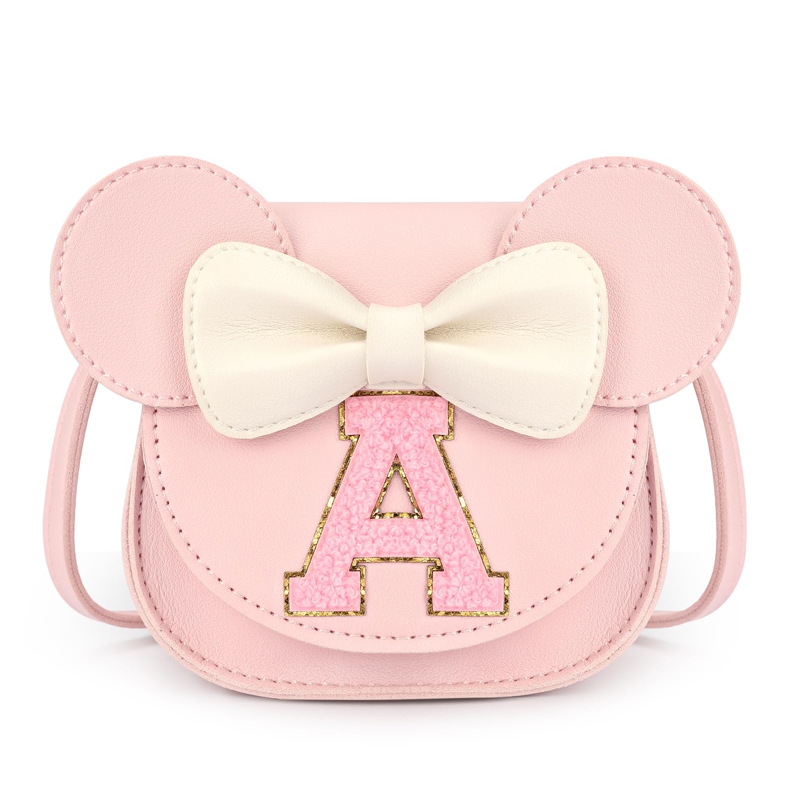 Mibasies Toddler Purse for Girls Age 3-8 | Cute Mini Mouse Ears Handbag in Pink | Perfect Birthday Gift for 2-4 Year Old Girls | Pretend Play, Dress Up & Party Accessory