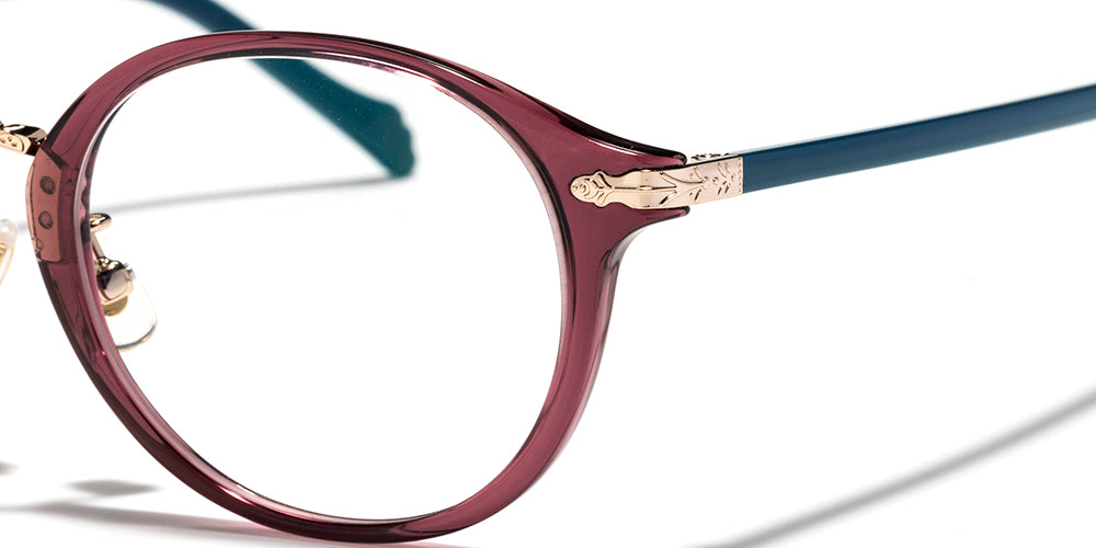 JINS x Disney Frozen Anna 047 176 Eyeglasses - Kids Blue Light Blocking Glasses for Screen Time, Reading & Movie Nights