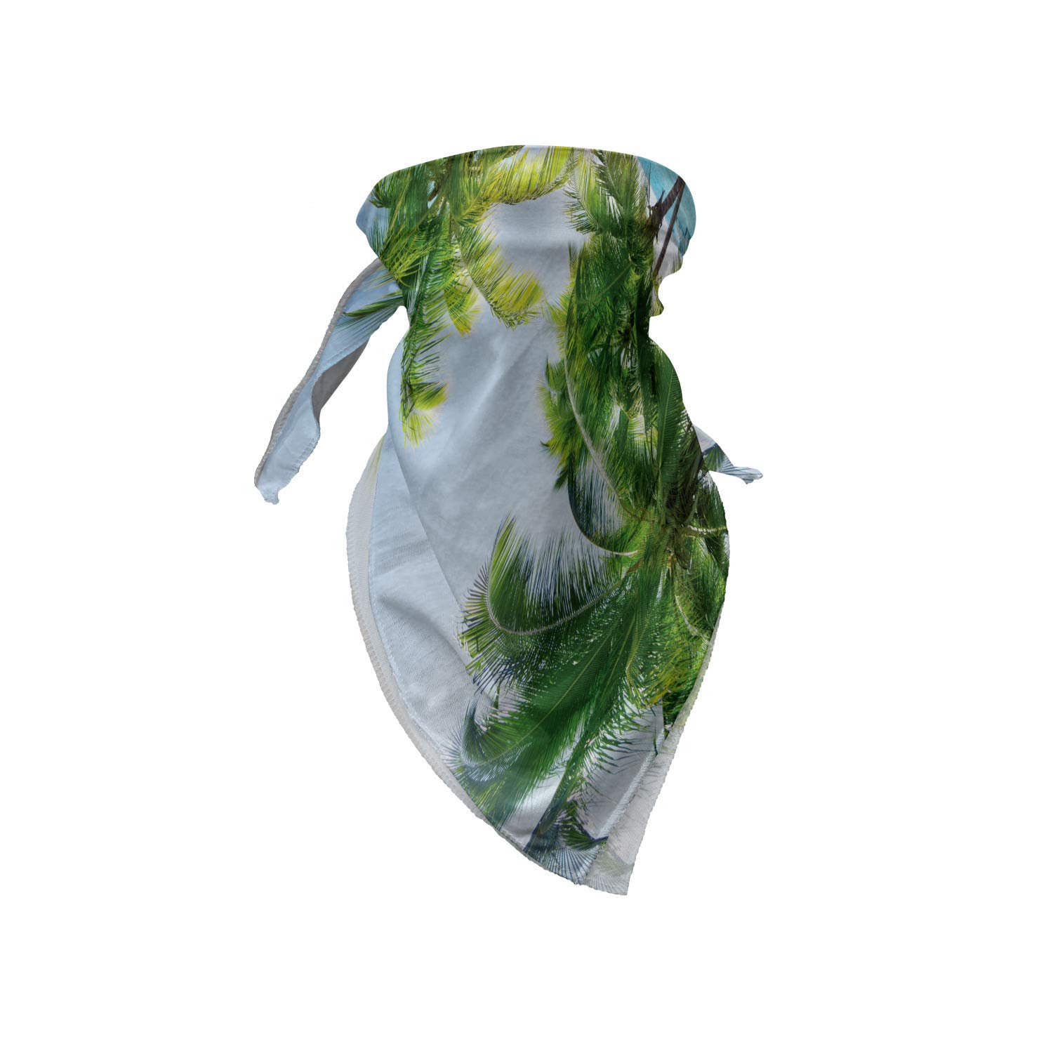 Ambesonne Coastal Bandana - Palm Trees Island Shore Design, Unisex Head & Neck Scarf for Beach, Hiking & Outdoor Activities