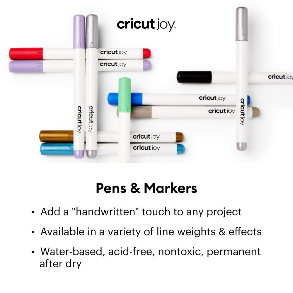 Cricut Joy Metallic Markers Set - 3 Pack (Violet, Copper, Silver) 1.0mm Fine Tip for DIY Crafts, Scrapbooking & Vinyl Projects