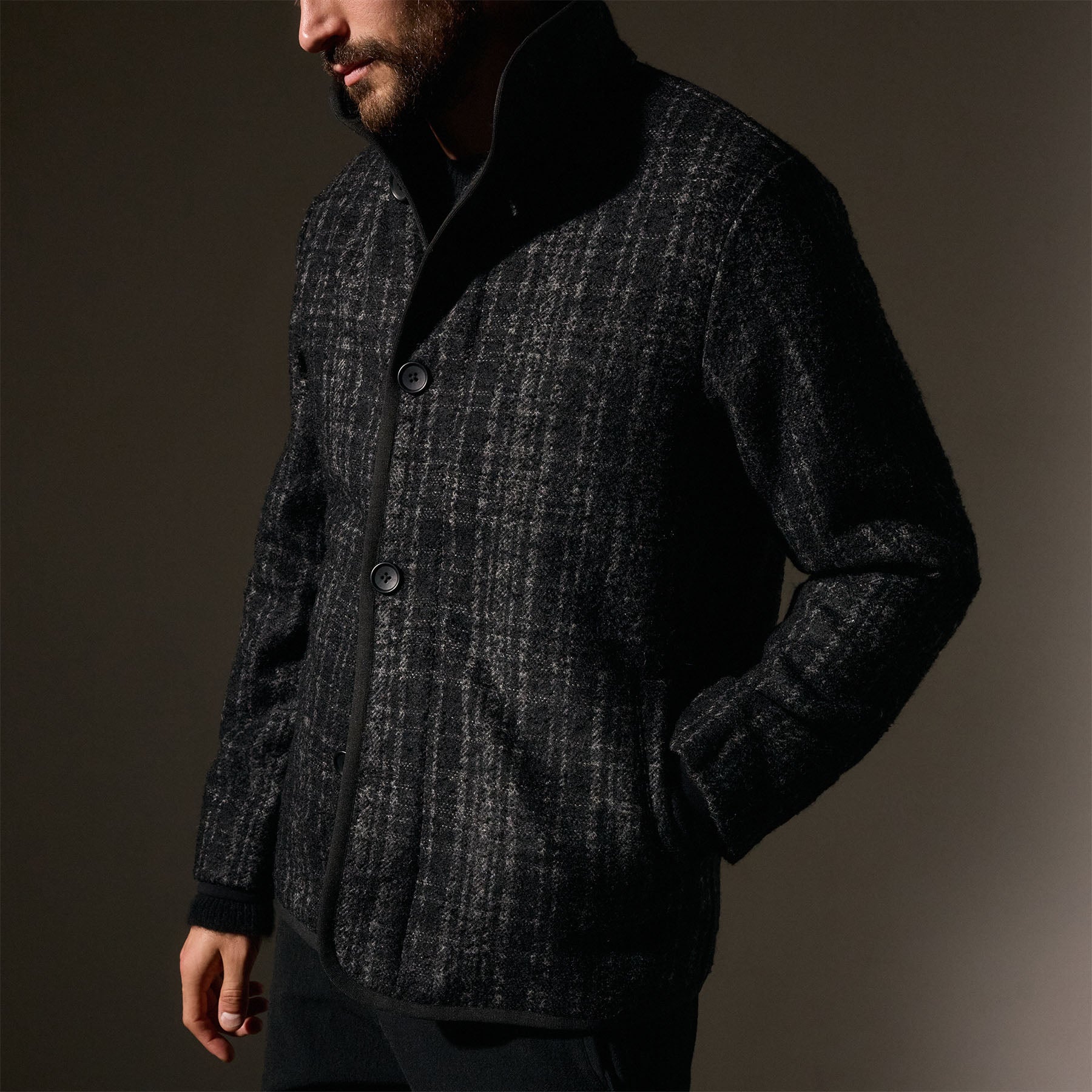 Wool Blend Plaid Car Coat for Men & Women - Black Grey Checkered Winter Overcoat | Warm & Stylish Outerwear for Fall, Winter & Formal Occasions