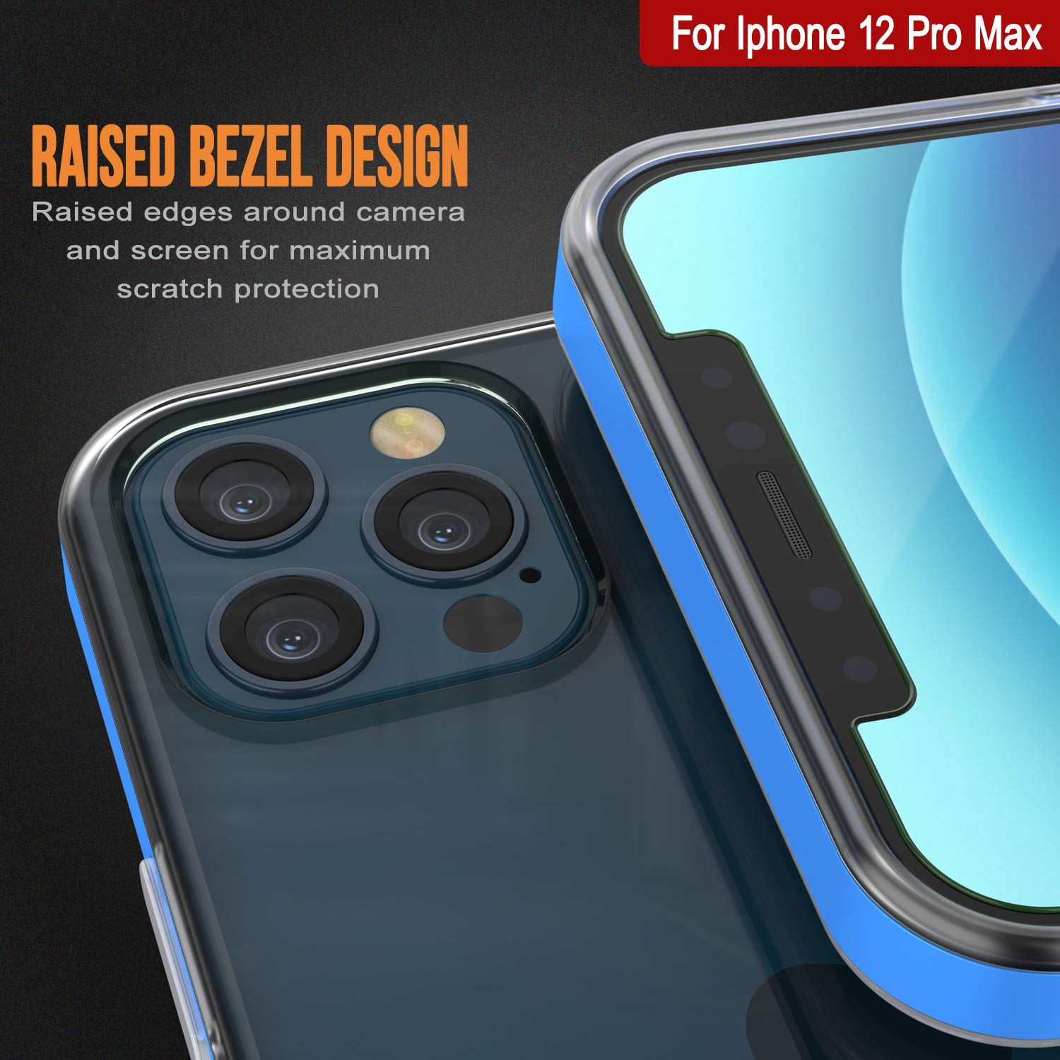 PunkCase for iPhone 12 Pro Max - Slim Fit Clear Protective Case with Kickstand & PUNKSHIELD Screen Protector | Lucid 3.0 Series | Shockproof Cover for 6.7