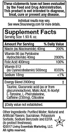 5 Hour Energy Extra Strength Energy Shot - 2 Oz Bottles (Pack of 48) | Boost Focus & Stamina for Workouts, Study & Long Drives