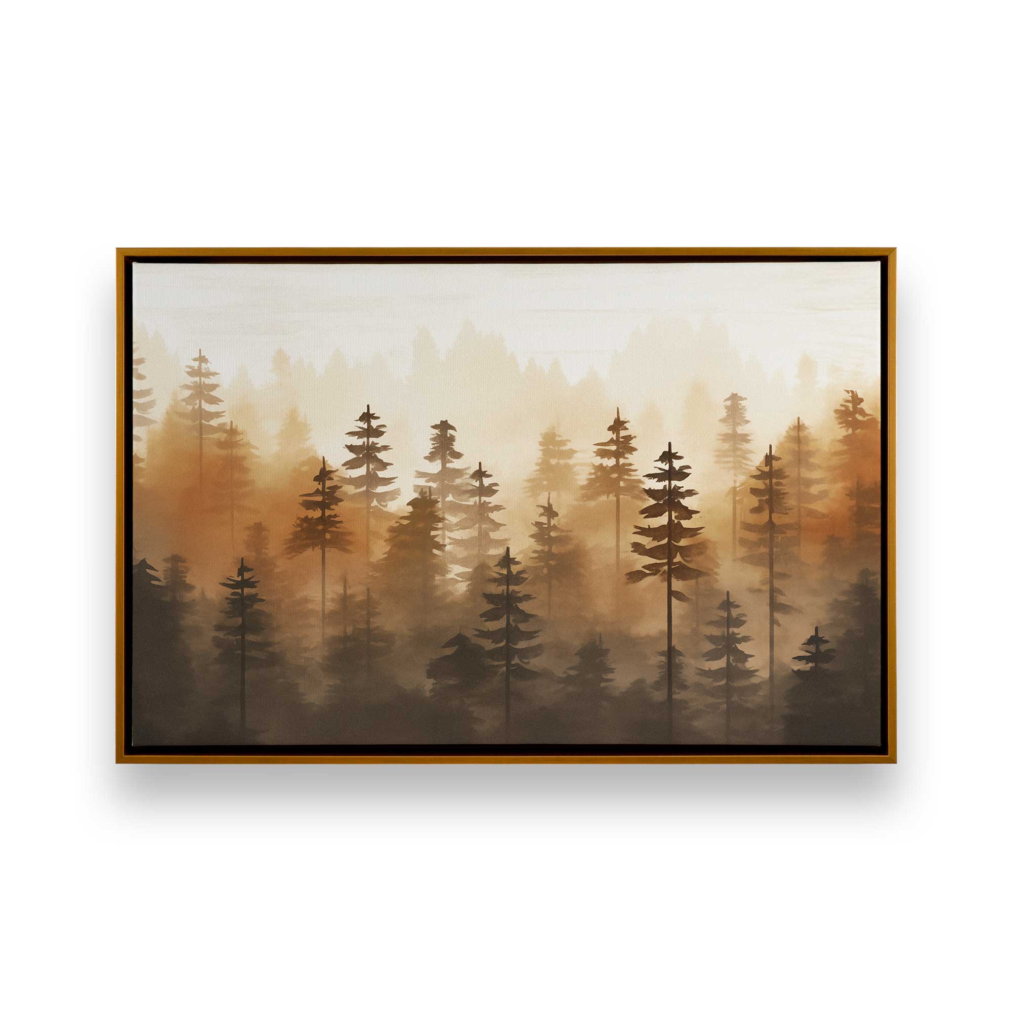 Golden Mist Woodland Canvas Print - Nature Wall Art for Living Room, Bedroom & Office Decor