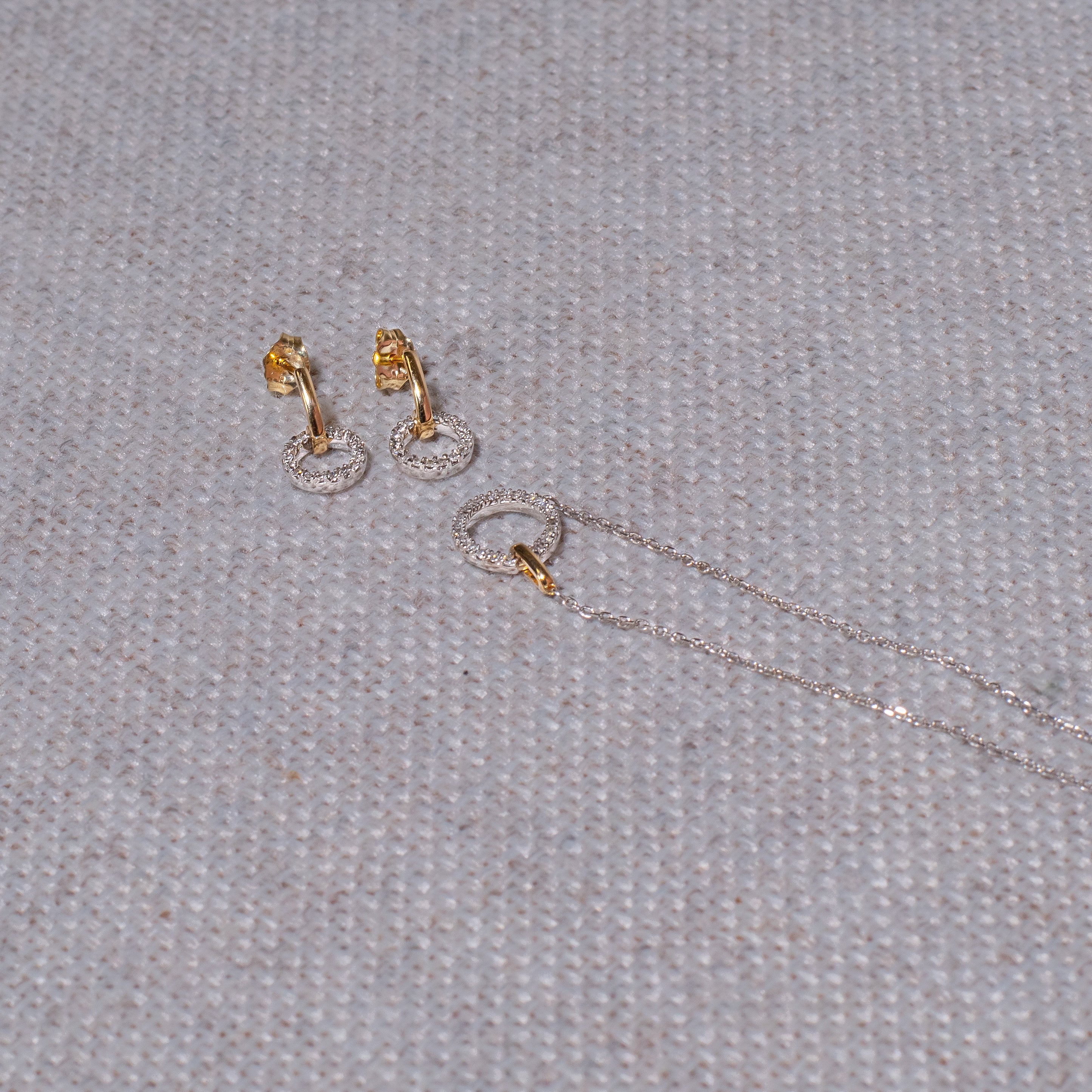 10K Yellow Gold Diamond Eternity Circle Stud Earrings for Women - Elegant Dangling Hoop Earrings for Wedding, Anniversary & Special Occasion Gifts