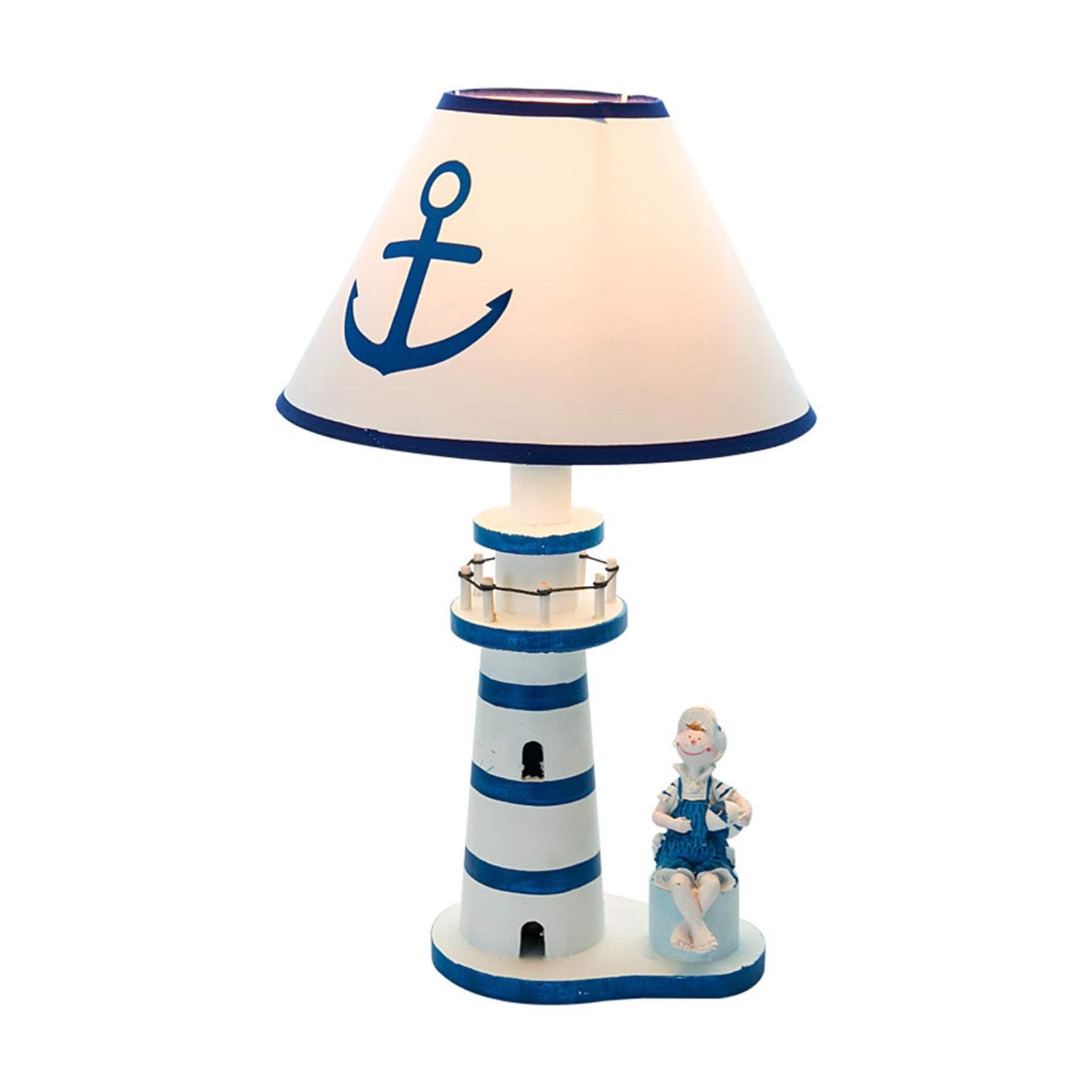 Creative Lighthouse Floor Lamp - Modern Decorative Standing Light for Living Room, Bedroom & Kitchen | Cartoon Design with Blue Lampshade | Perfect for Reading, Relaxing & Ambient Lighting