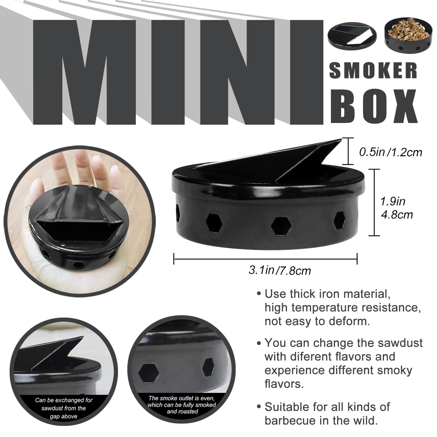 Premium Stainless Steel BBQ Smoker Box for Grills – Perfect for Smoking Meat, Fish & Vegetables – Ideal for Backyard Barbecues, Camping & Outdoor Cooking