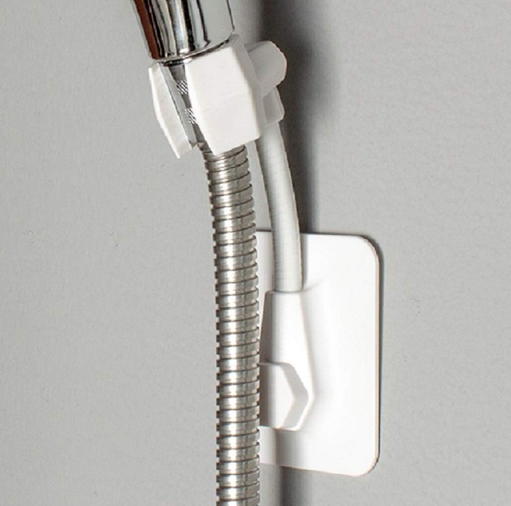 Adhesive Shower Head Holder - No Drill Wall Mount Bracket for Adjustable Handheld Shower - Strong Suction Cup Bathroom Accessory for Renters & Home Use (Perfect for Apartments, Dorms, RVs)