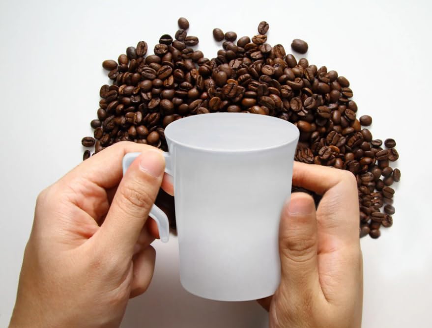 240 Pack Heavyweight Disposable 8 oz Plastic Coffee Cups with Handles - Wedding, Party, Office Use - White Tea Mugs for Cappuccino, Espresso & Hot Beverages