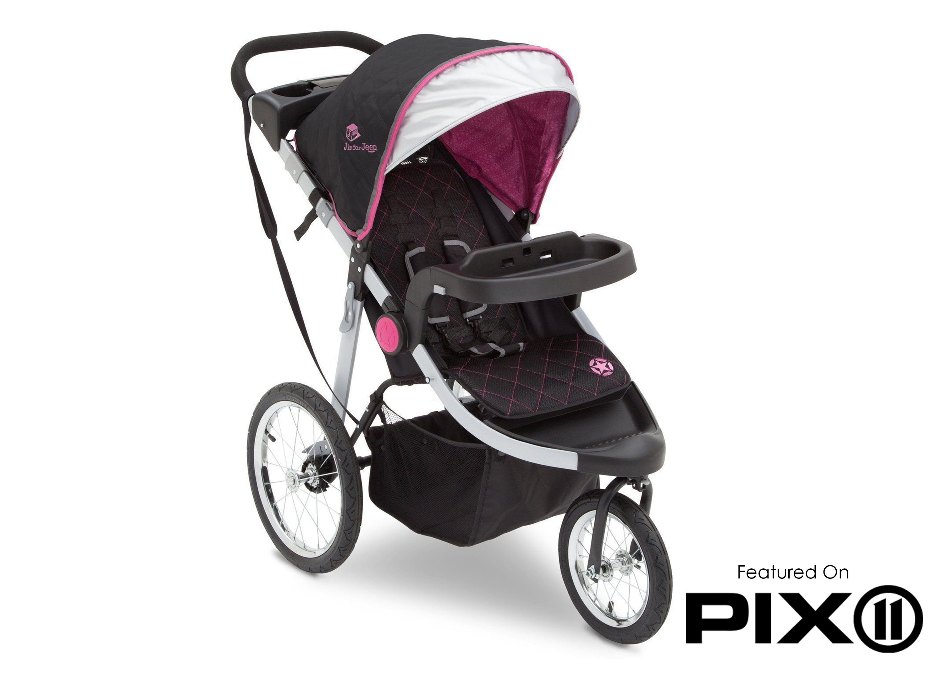 J is for Jeep® Brand All-Terrain Jogging Stroller for Cross-Country Running - Perfect for Outdoor Adventures, Trail Jogging & Family Walks