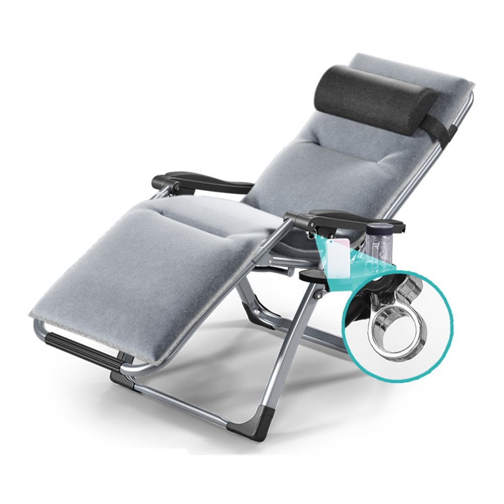Zhirong Adjustable Folding Sun Lounger Chair - Portable Outdoor Recliner with Removable Cushion for Balcony, Garden, Beach & Poolside (Gray) | Perfect for Relaxing, Sunbathing and Summer Vacations