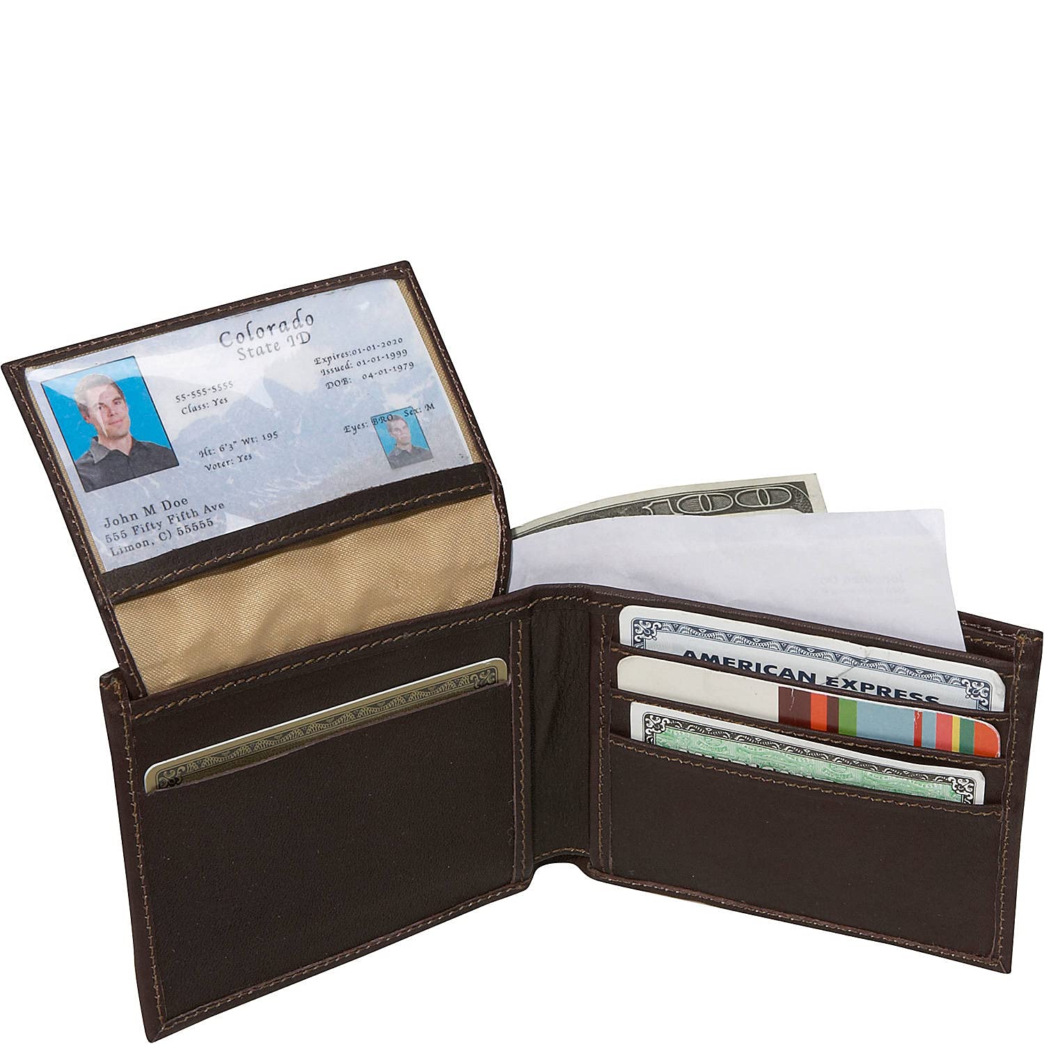 Genuine Leather Bi-Fold Wallet for Men - Slim RFID Blocking Wallet with Multiple Card Slots (Chocolate Brown) - Perfect for Everyday Carry, Business & Travel