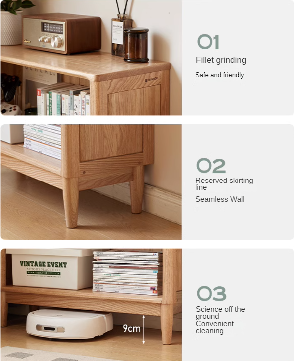 Oak Solid Wood Modern Open Grid Bookcase - Stylish Storage for Books & Décor - Perfect for Living Room, Office & Library Organization