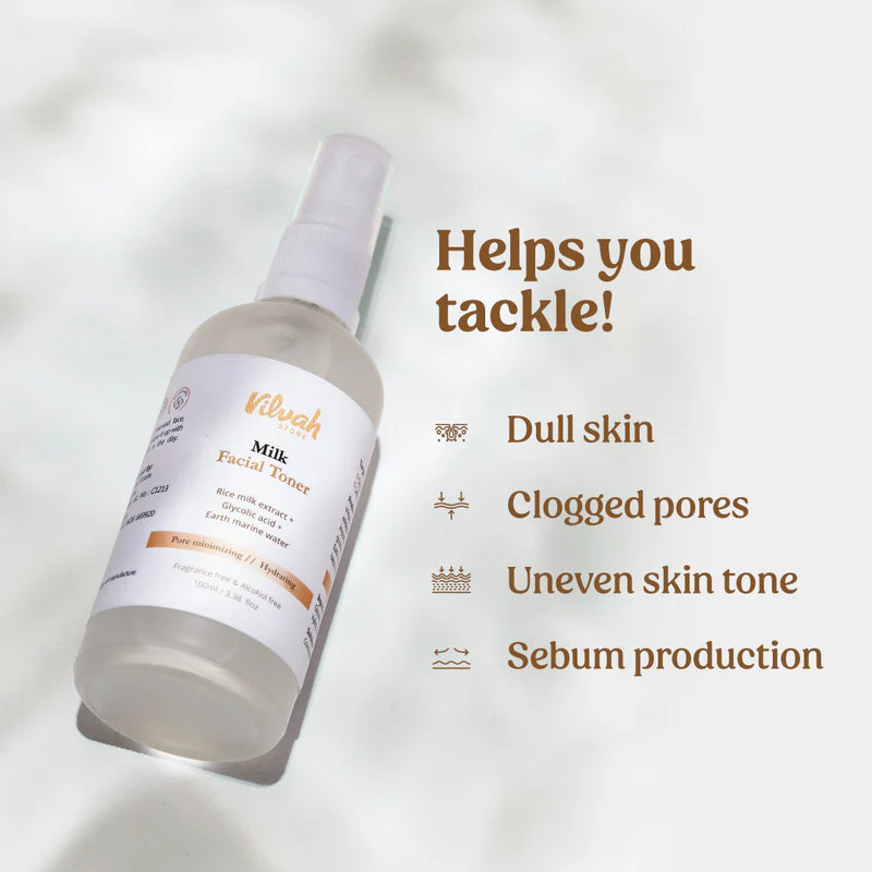 Best Milk Face Toner with Earth Marine Water for Pore Minimizing - Hydrating & Soothing Skincare for Dry & Sensitive Skin - Perfect for Daily Use & Nighttime Routine