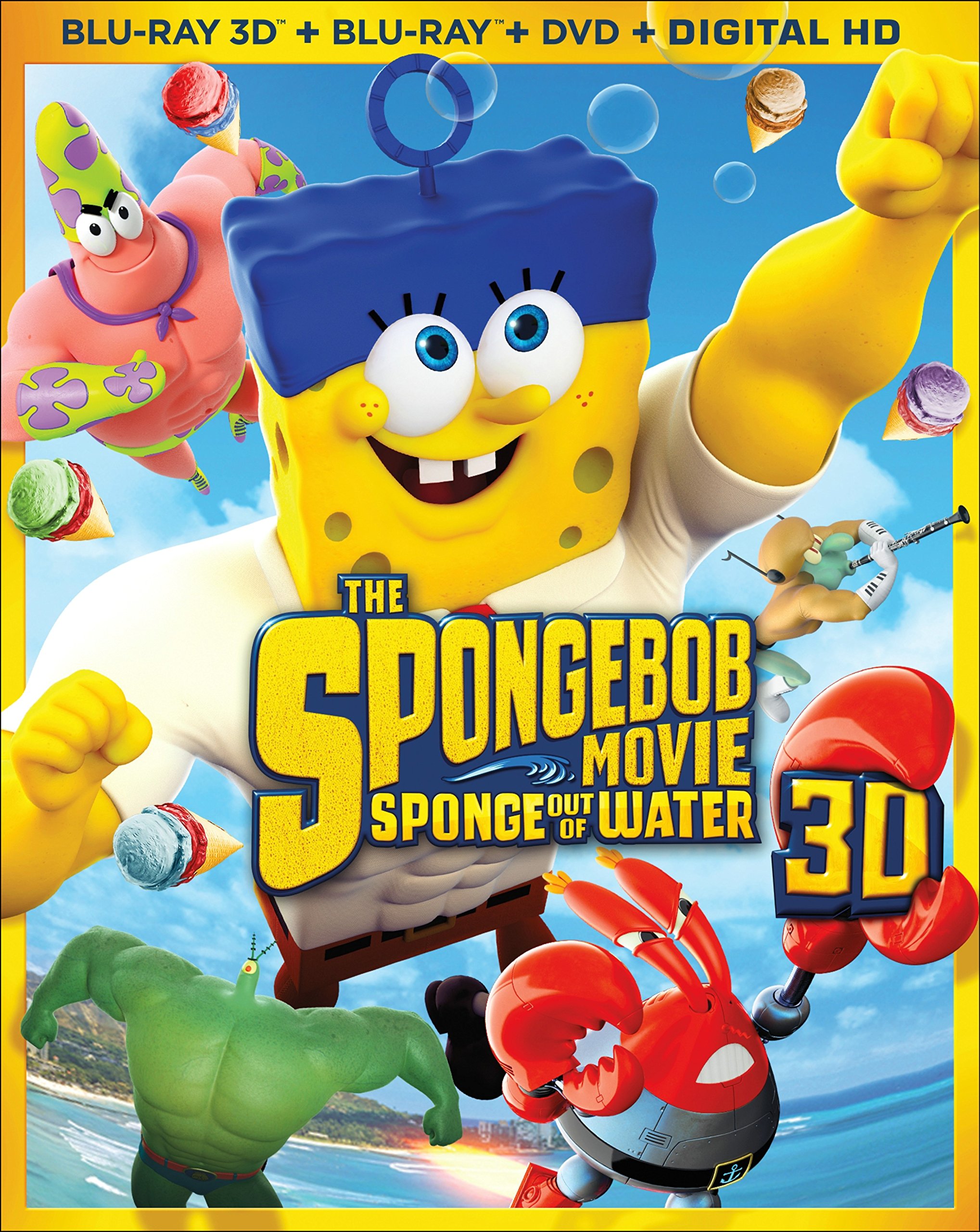 SpongeBob Movie: Sponge Out of Water Blu-ray + 3D Blu-ray Combo Pack | Family Friendly Animated Adventure Film | Perfect for Movie Nights & Kids Entertainment