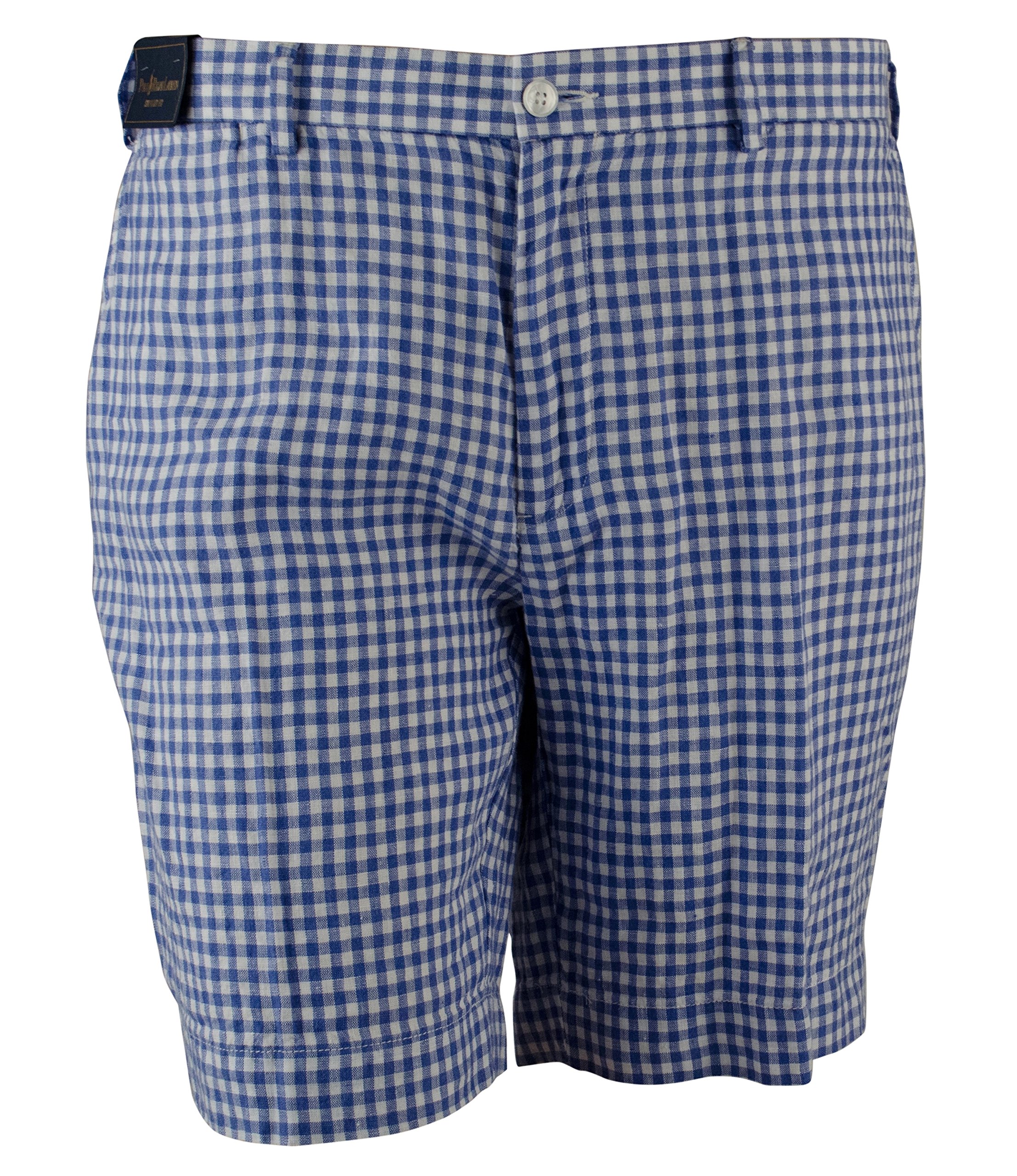 Ralph Lauren Men's Big & Tall Straight-Fit Checked Linen Shorts for Summer - Comfortable Casual Wear for Beach, Vacation & Outdoor Activities