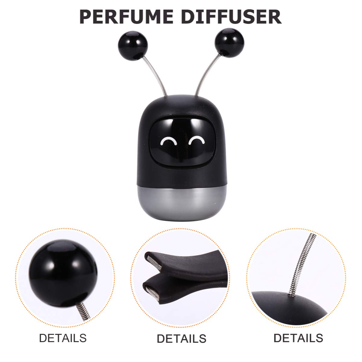Garneck Robot-Shaped Car Air Freshener Vent Clip Set - Black Aroma Diffuser for Vehicles, Home & Office | Car Accessories, Living Room Decor & Workspace Air Freshener