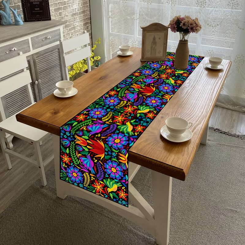 72 Inch Purple Linen Mexican Fiesta Table Runner - Cinco De Mayo Party Decor for Dining Room & Kitchen Table - Perfect for Themed Celebrations, Home Decor, and Holiday Gatherings
