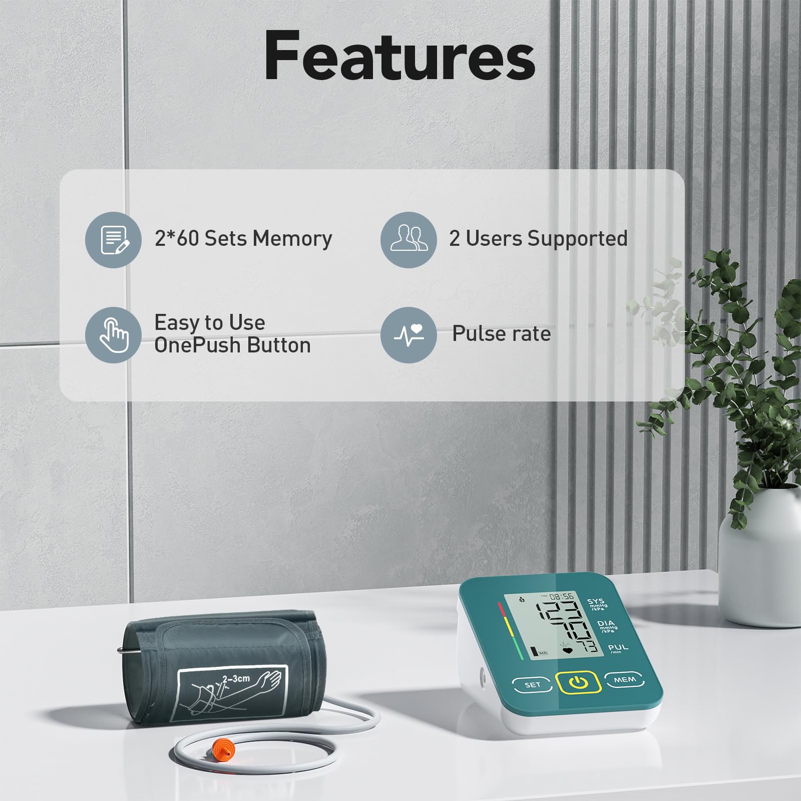 Maguja Automatic Upper Arm Blood Pressure Monitor - Digital BP Machine with Adjustable Cuff for Home Use - Track Hypertension & Heart Health (Ideal for Seniors, Athletes & Health-Conscious Users)