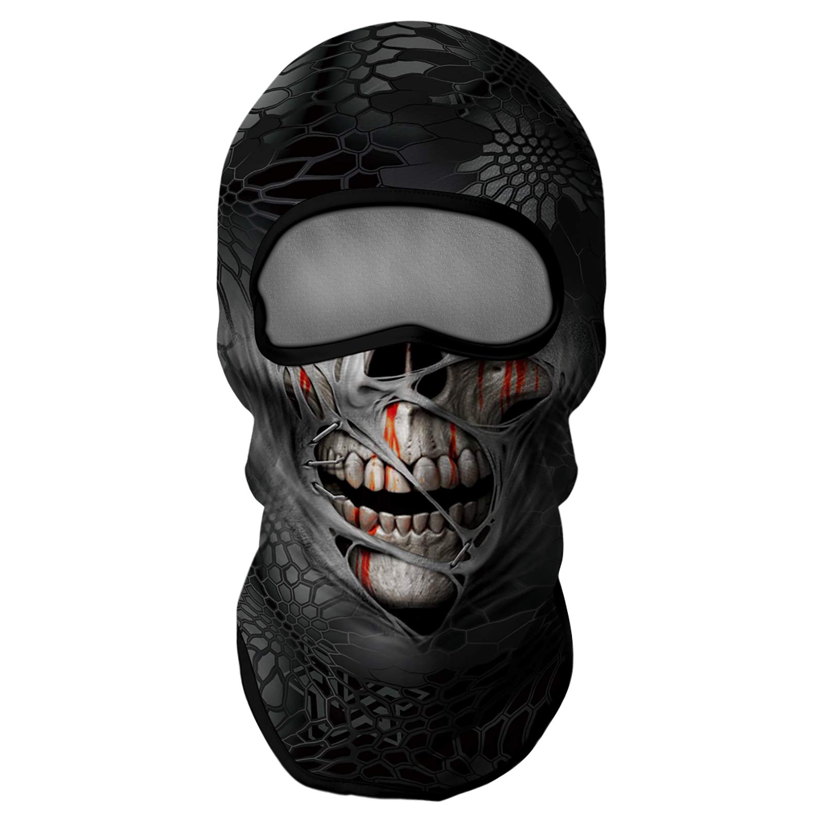 Venswell 3D Skull Balaclava Ski Mask - Winter Face Cover for Skiing, Snowboarding, Motorcycle Riding & Halloween Costumes - Breathable Full Face Mask for Cold Weather Protection