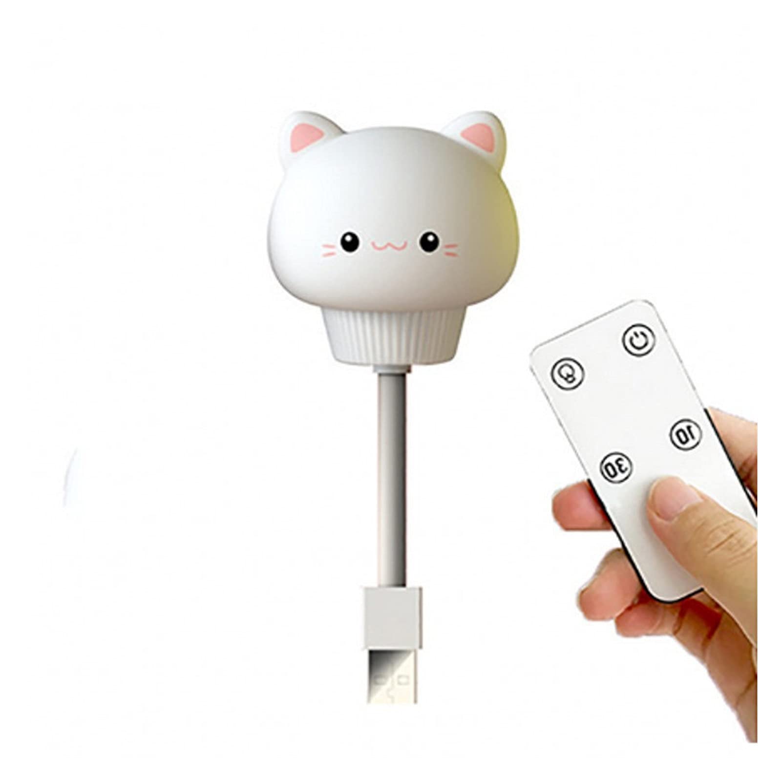 **Remote Control LED Night Light for Kids - Cute Cartoon Cat USB Bedside Lamp, Children's Bedroom Decor & Gift (Multi-Color, with Remote) - Perfect for Nursery, Bedtime, and Safe Nighttime Lighting**