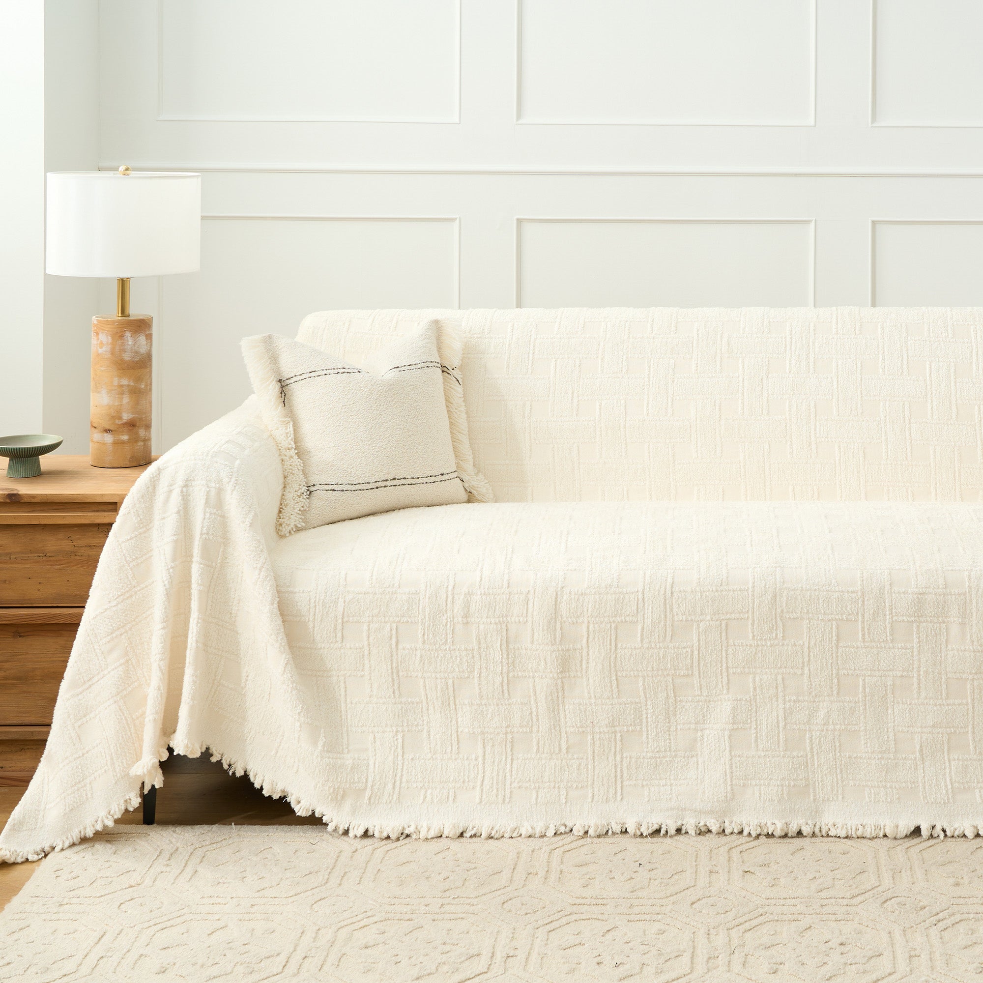 Cozy Winter Crosshatch Style Sofa Cover - Soft & Durable Couch Protector for Living Room, Final Sale - Perfect for Home Decor & Pet Protection
